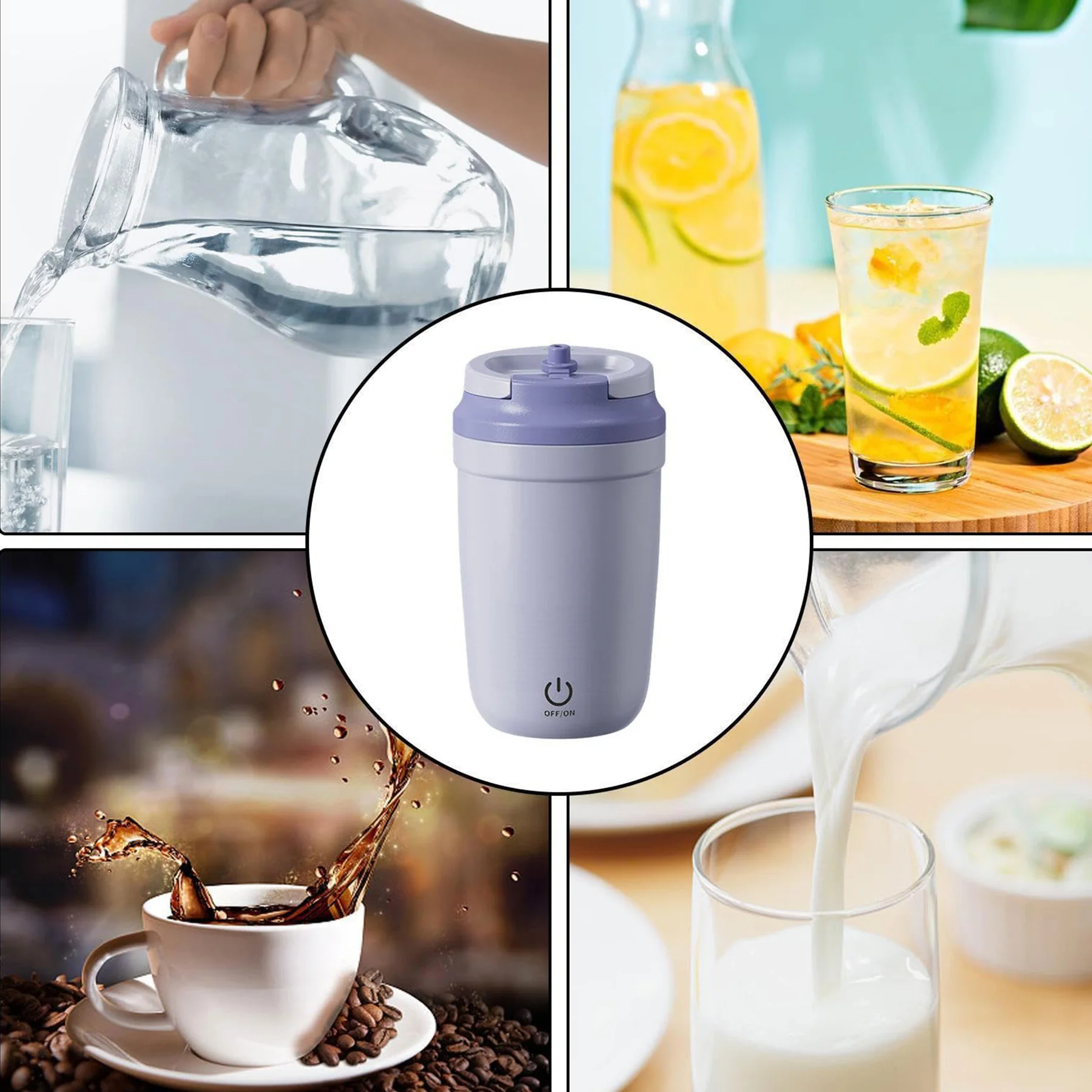 Insulated Stainless Steel Automatic Stirring Coffee Mug