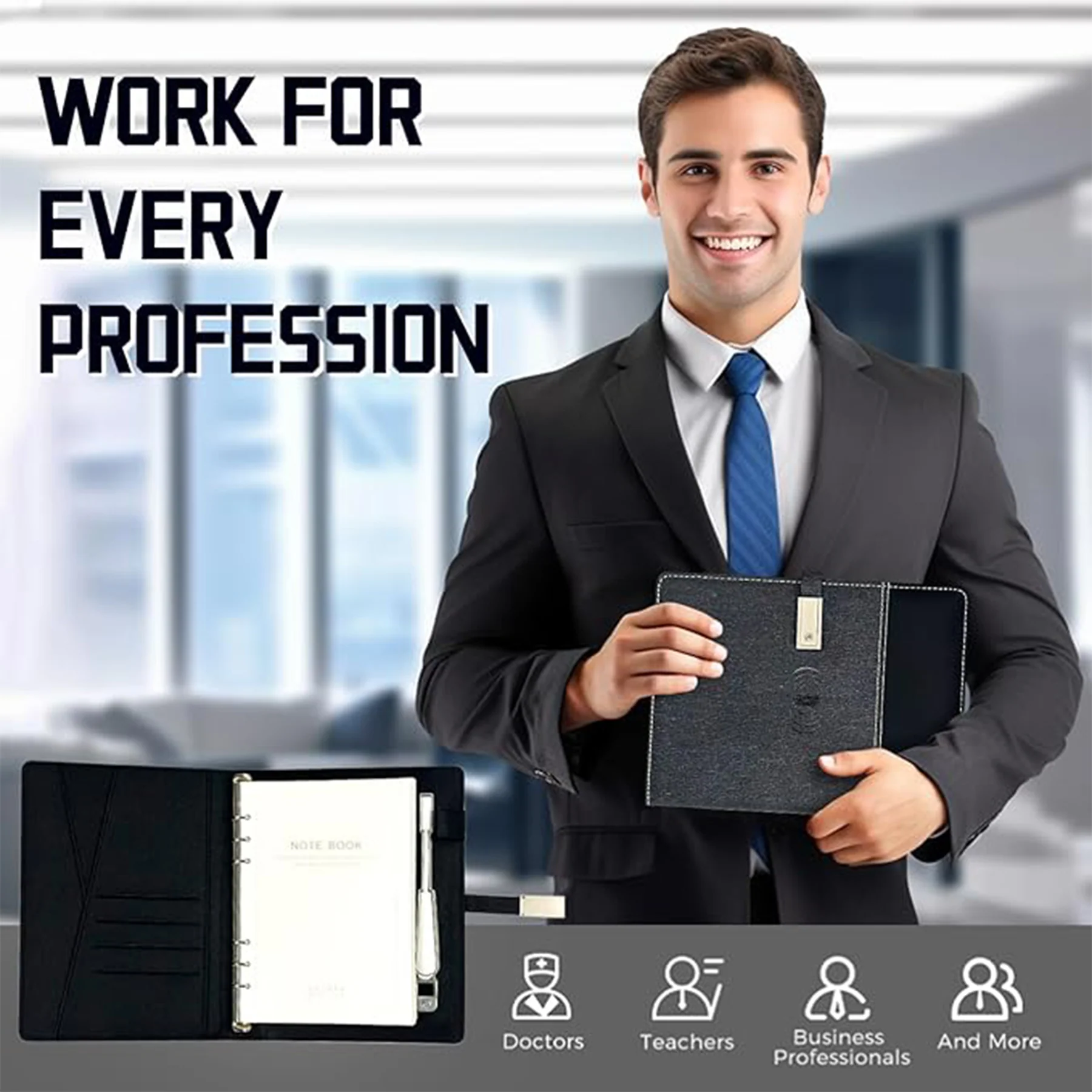 A5 Portable Business Wireless Charging Notebook