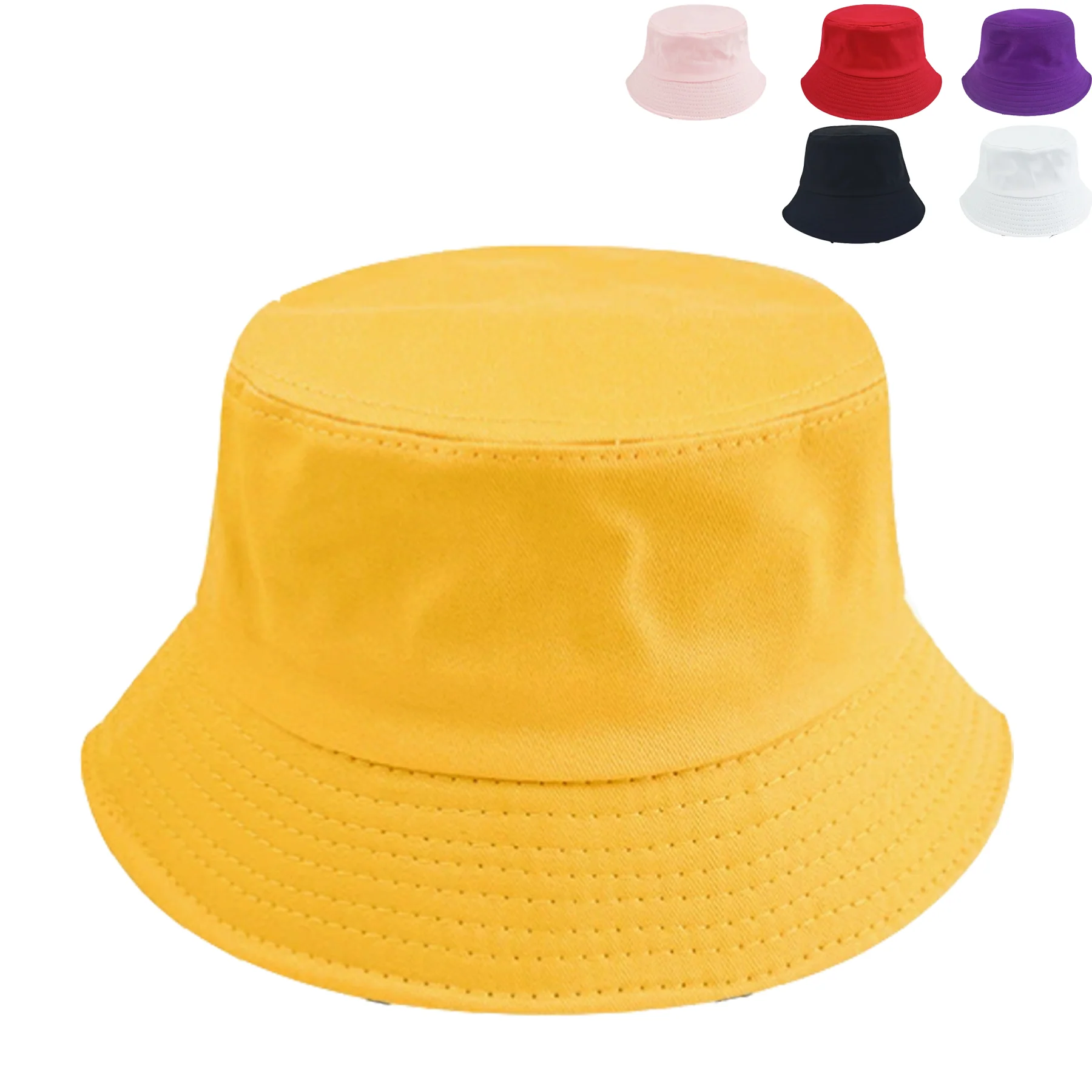 Solid Color Cotton Bucket Hat