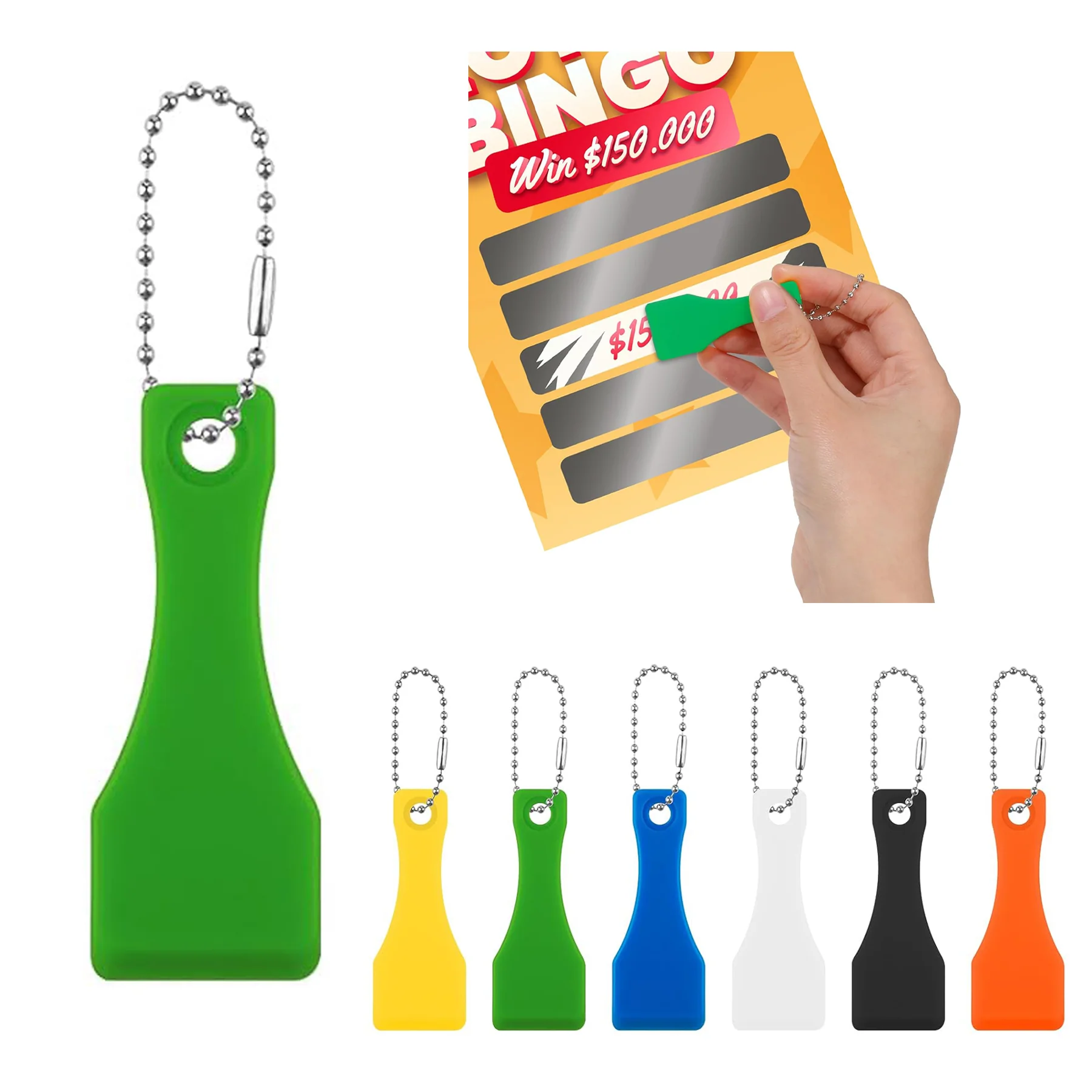 Plastic Lottery Scratcher With Bead Chain