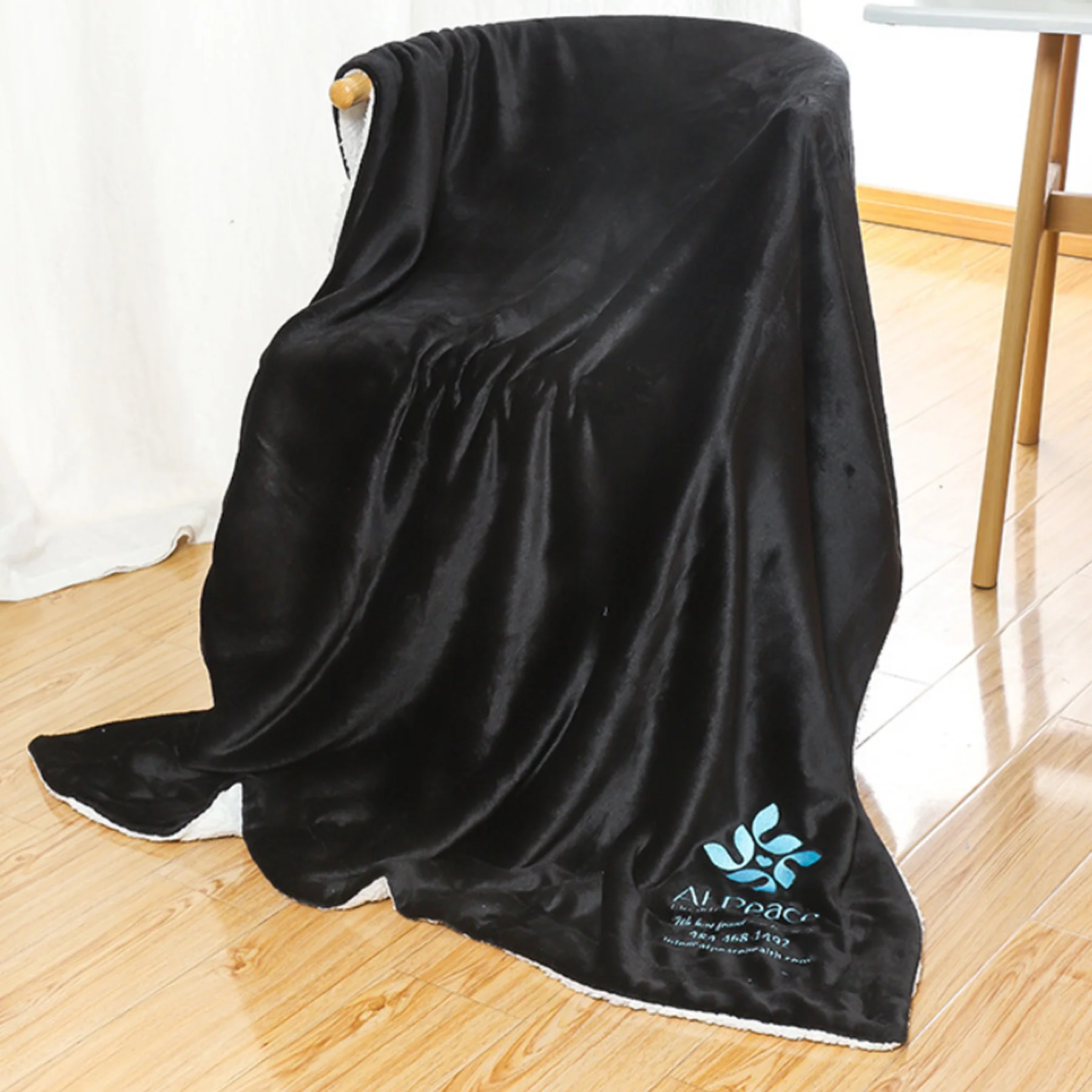 Reversible Sherpa Flannel Throw Blanket
