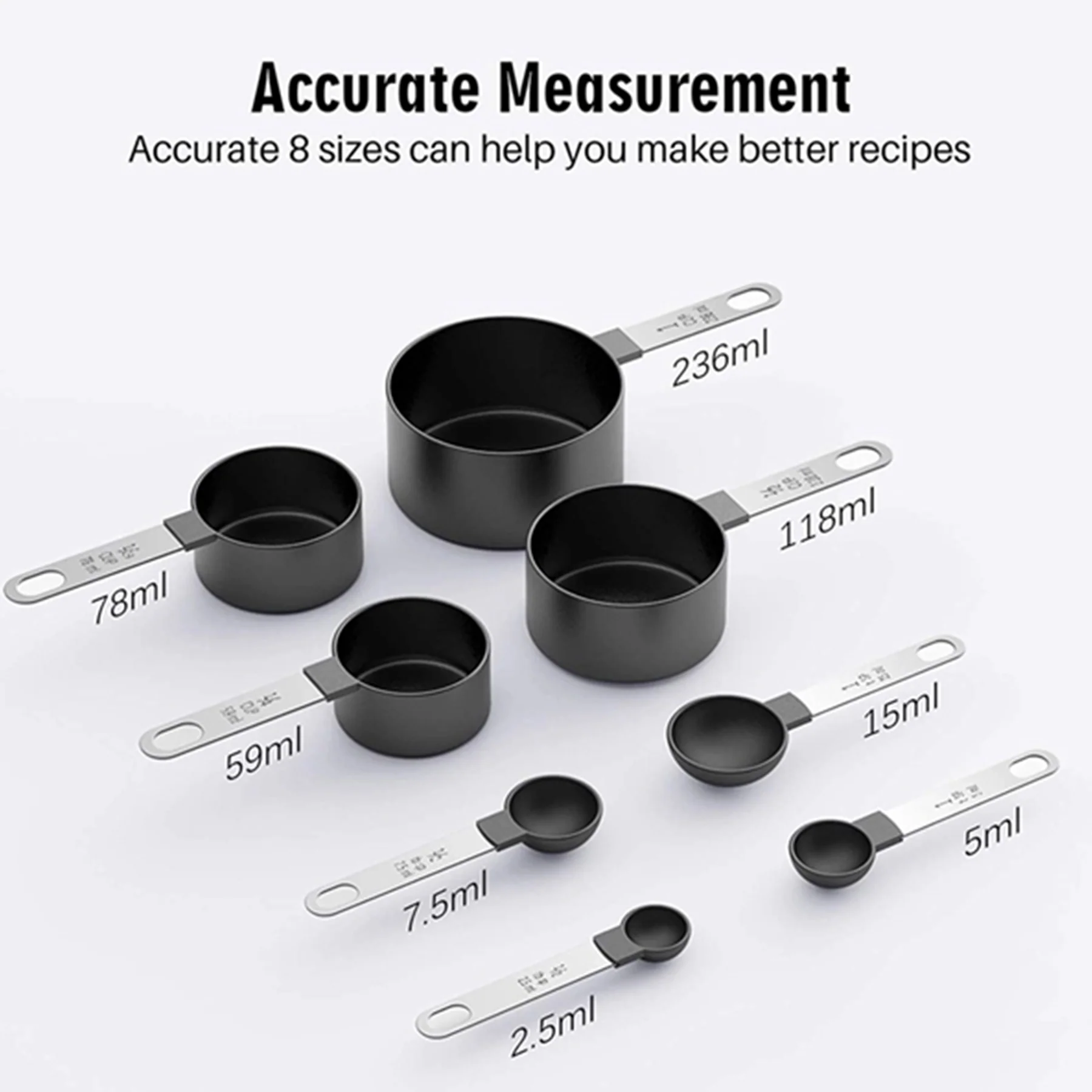 8 Piece Measuring Cups and Spoons Set