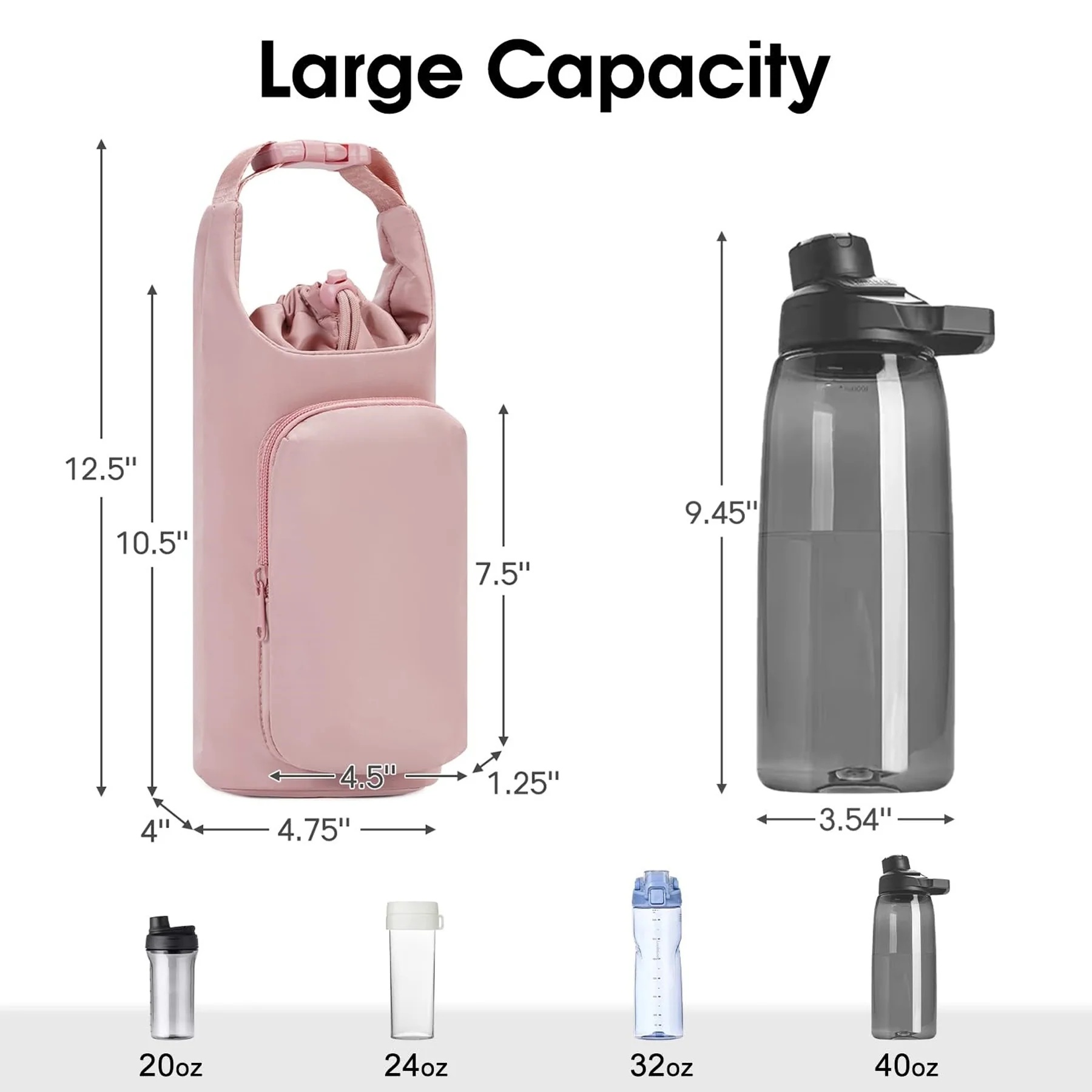 Crossbody Tote Water Bottle Strap Bag
