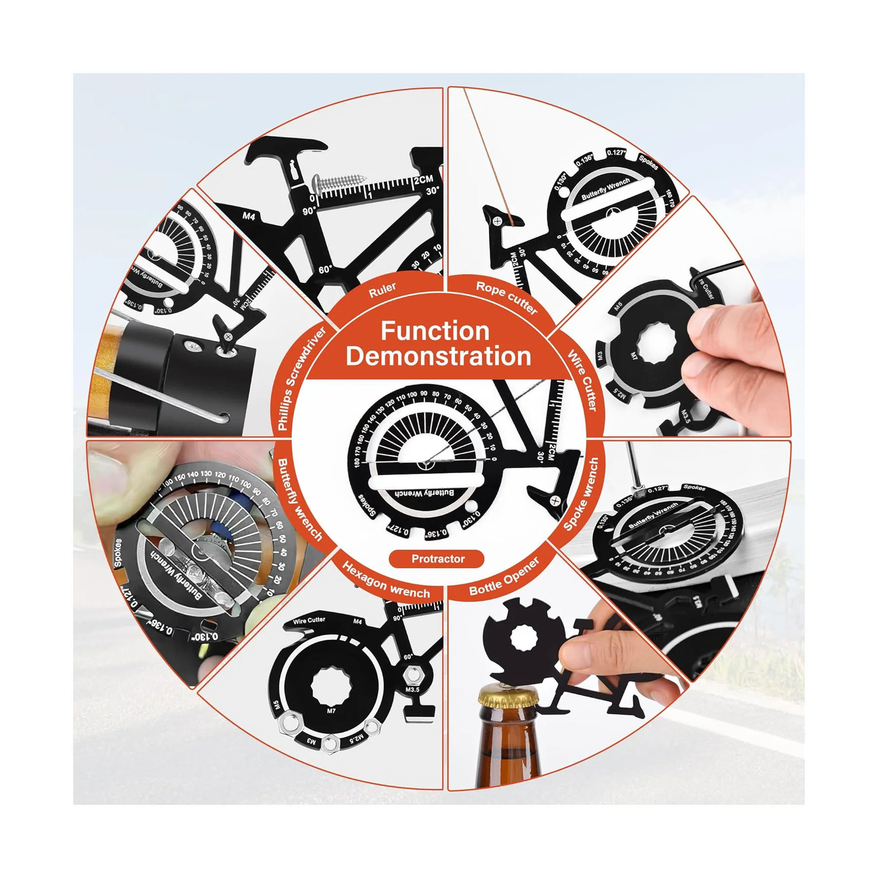 20 in 1 Bicycle Stainless Steel Multitool