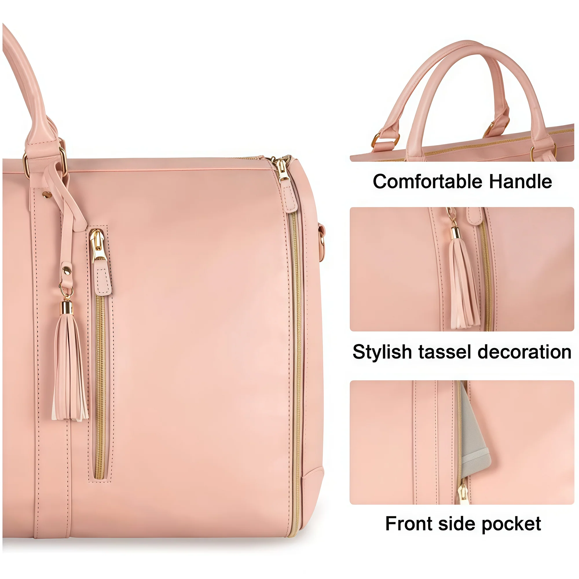 Leather Garment Duffel Bag
