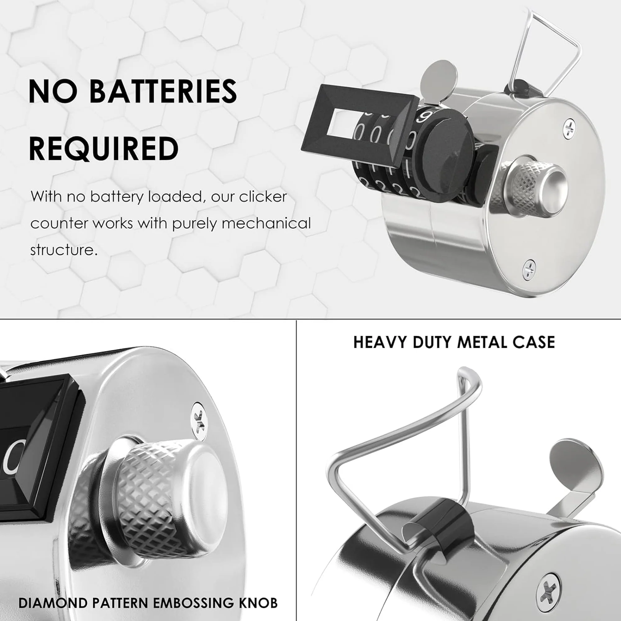 4-Digit Number Metal Case Mechanical Tally Counter