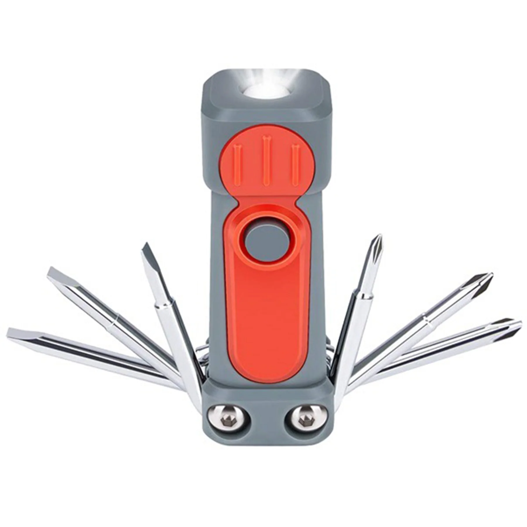 Mini Torch Flashlight W/2 Led And 6 Screwdriver Bits