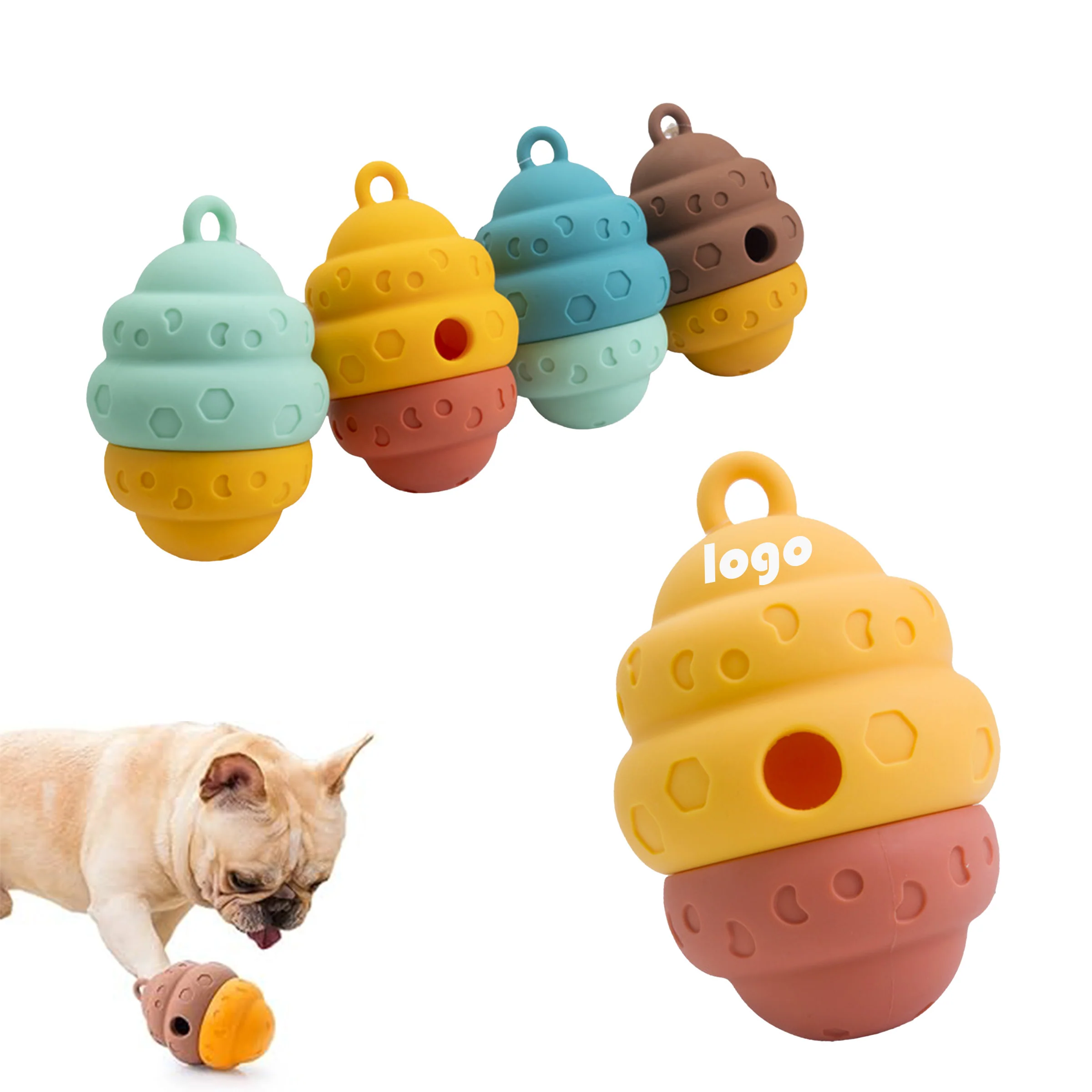Silicone Pet Food Dispenser Honeycomb Toy