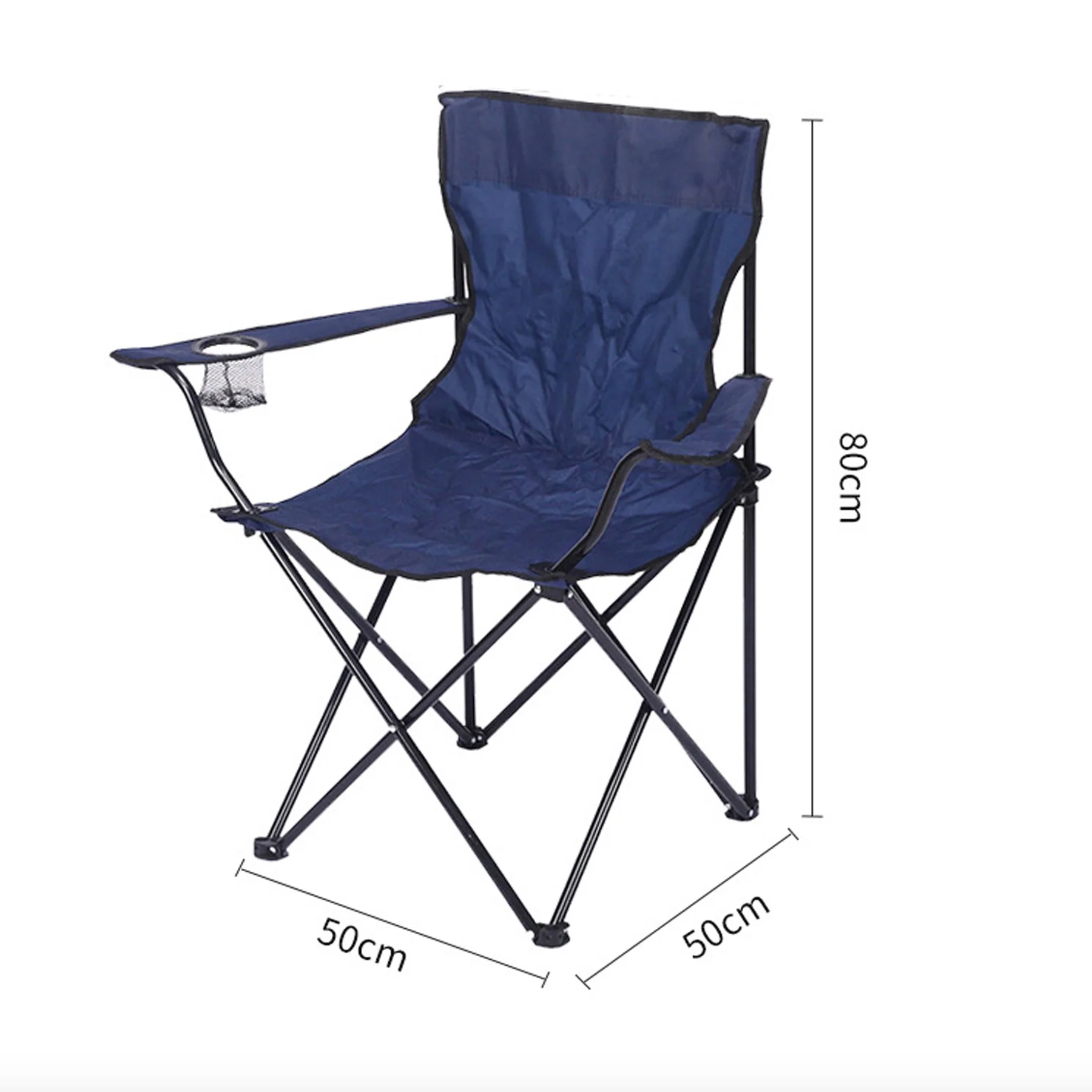 Cozy Folding Camp Chair With Armrest Cooler