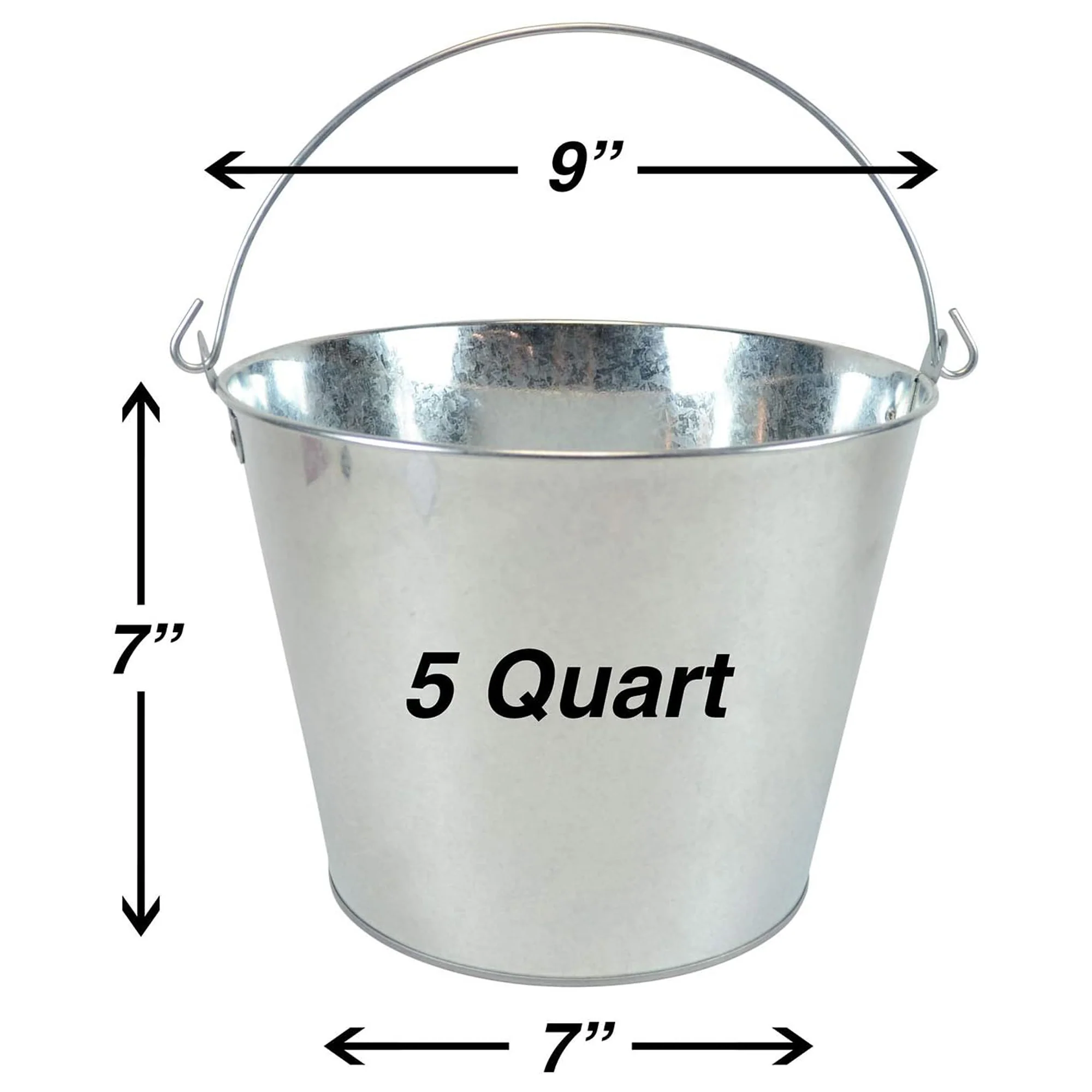 5-Quart Galvanized Pail Beer Ice Bucket With Handle
