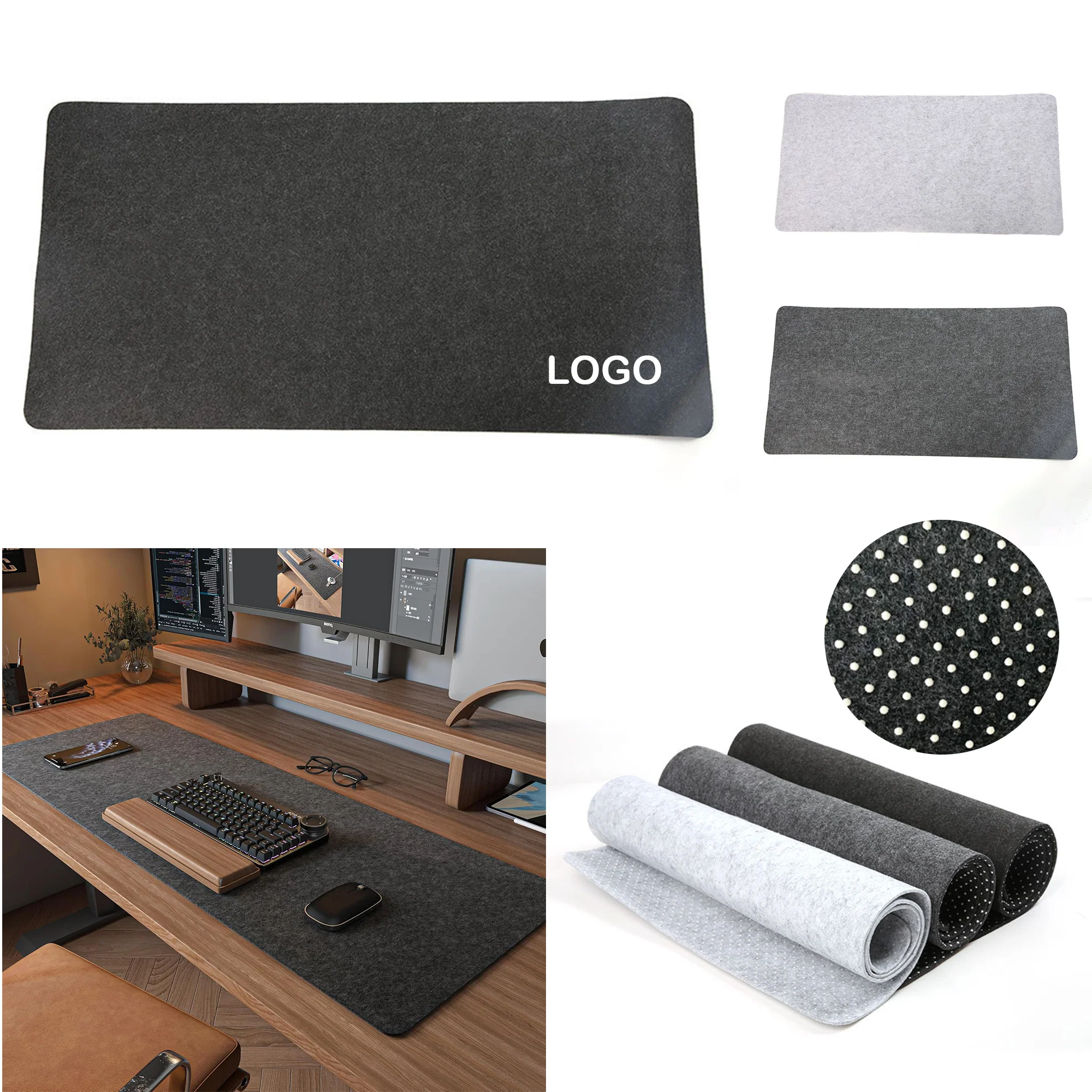 Large Felt Mouse Pad and Keyboard Mat