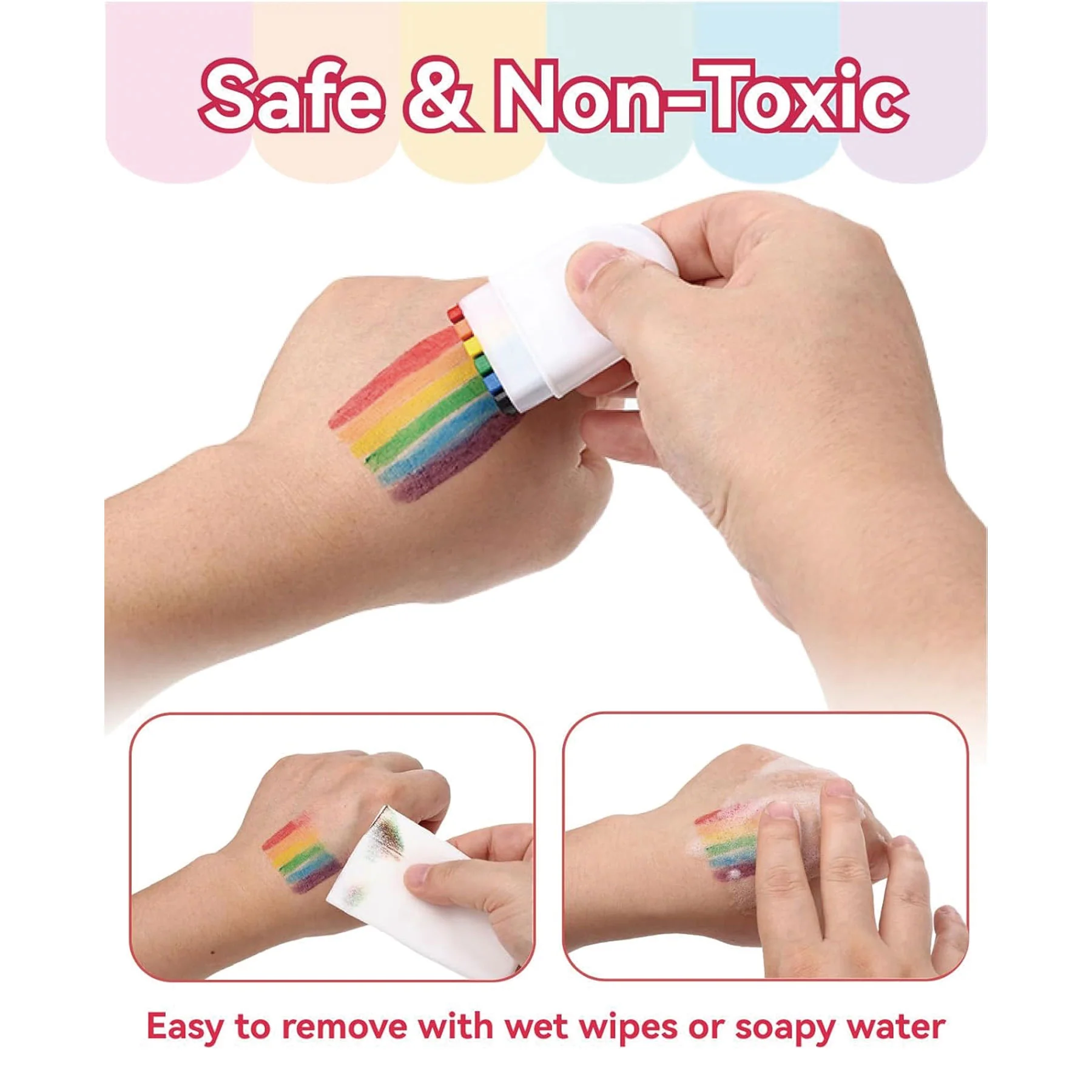 6 Color Premium Face Paint Crayon Stick