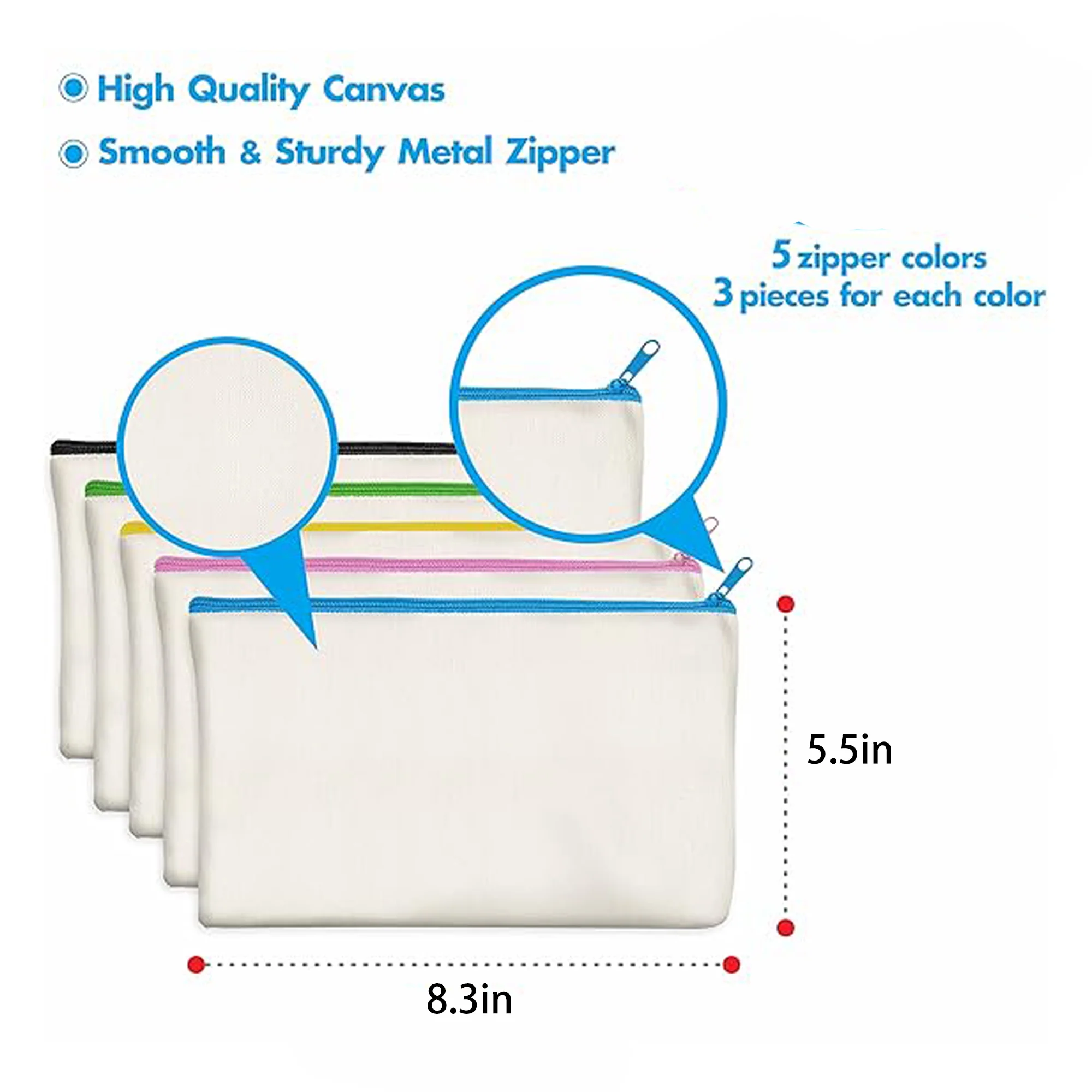 Cotton Canvas Zipper Pouch