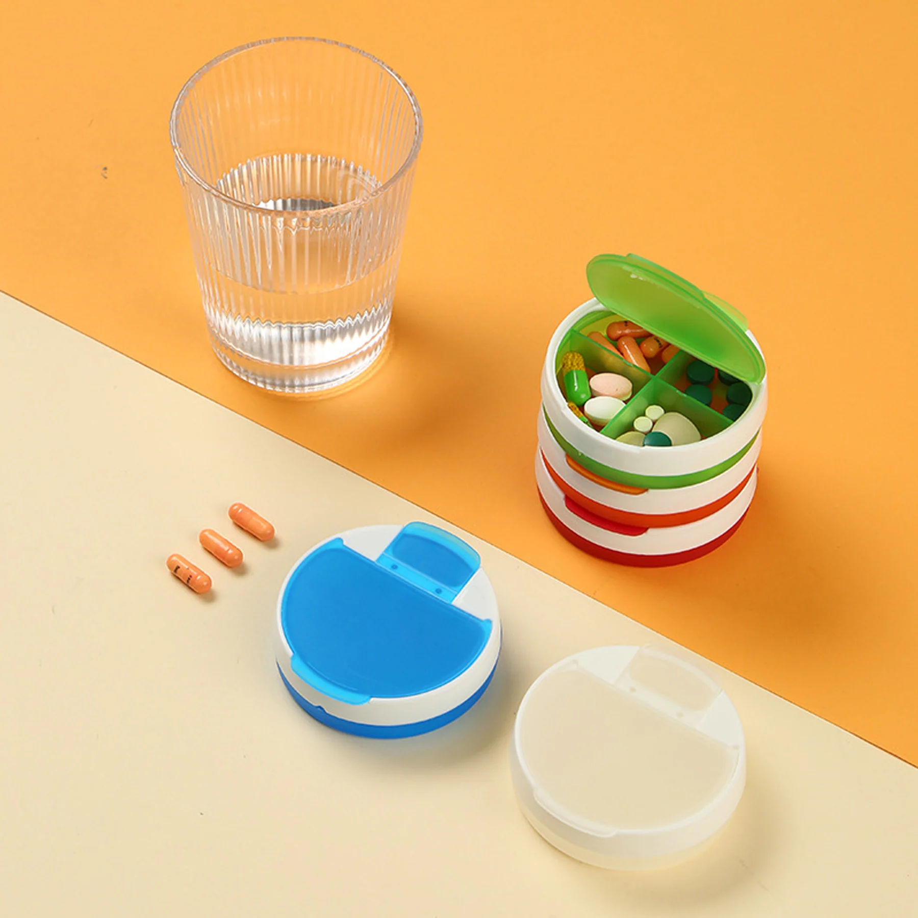 4 Compartment Frosted Clear Pill Box