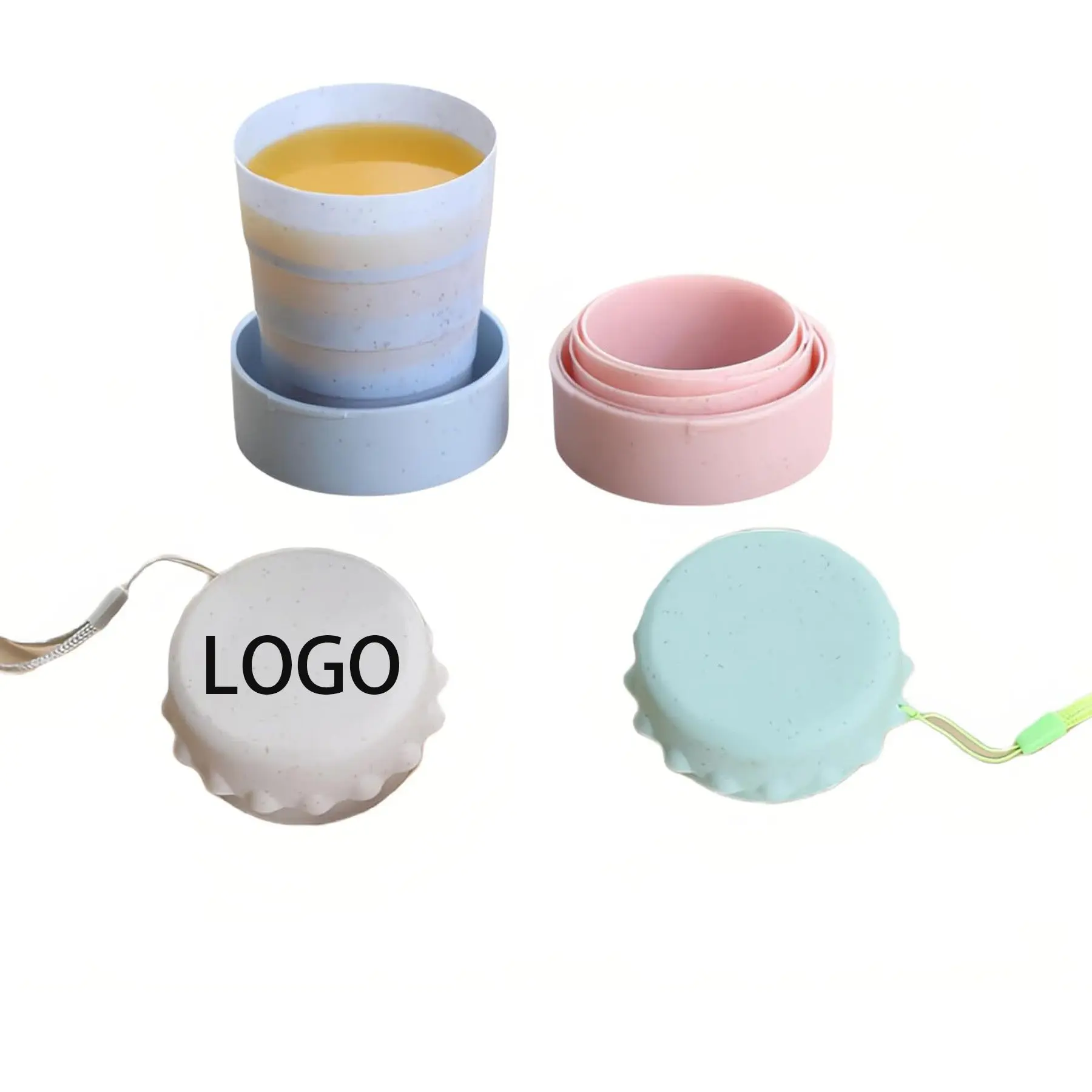 130Ml Foldable Water Cup W/Lid Drinking Cup For Camping