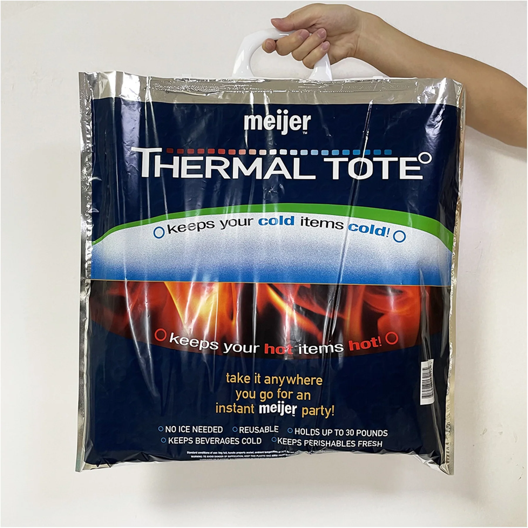 Reusable Insulated Grocery Re-sealable Aluminum Thermal Bag