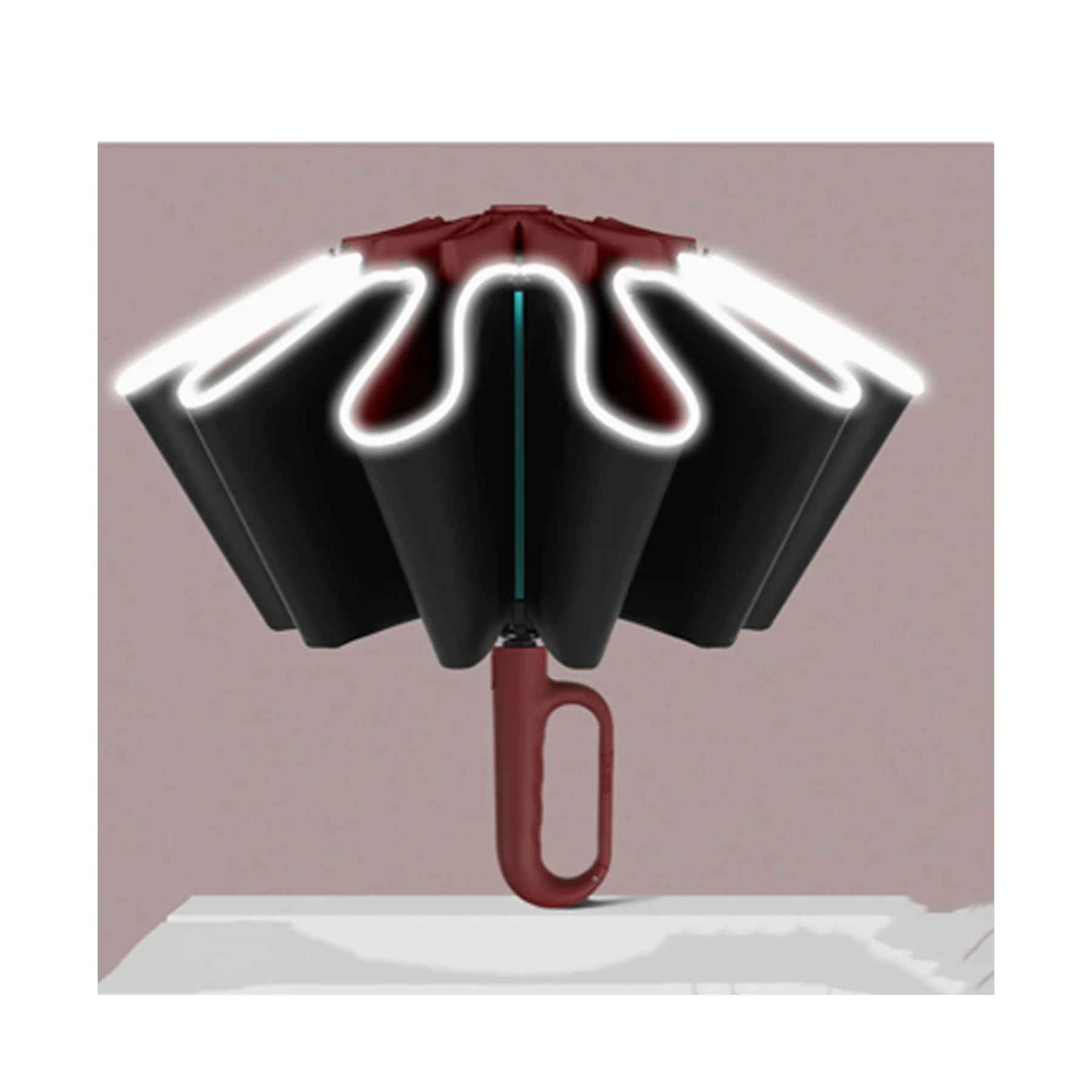 Reverse Folding Umbrella With Ring Buckle