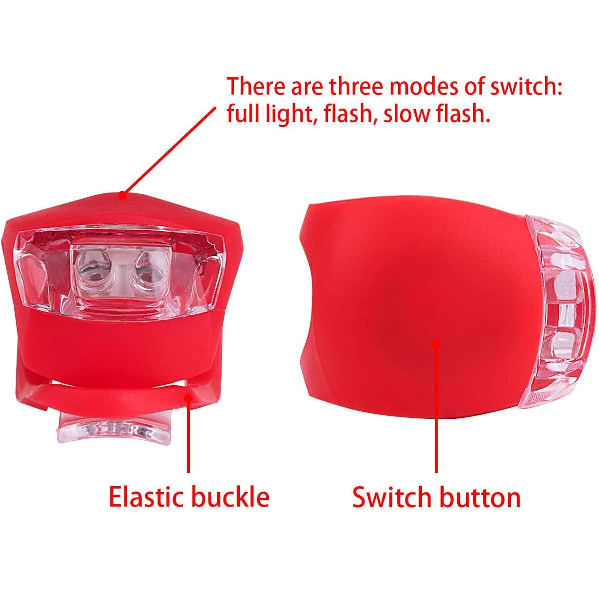 Bicycle Front Rear Strobe Batteries Included Frog Led Light