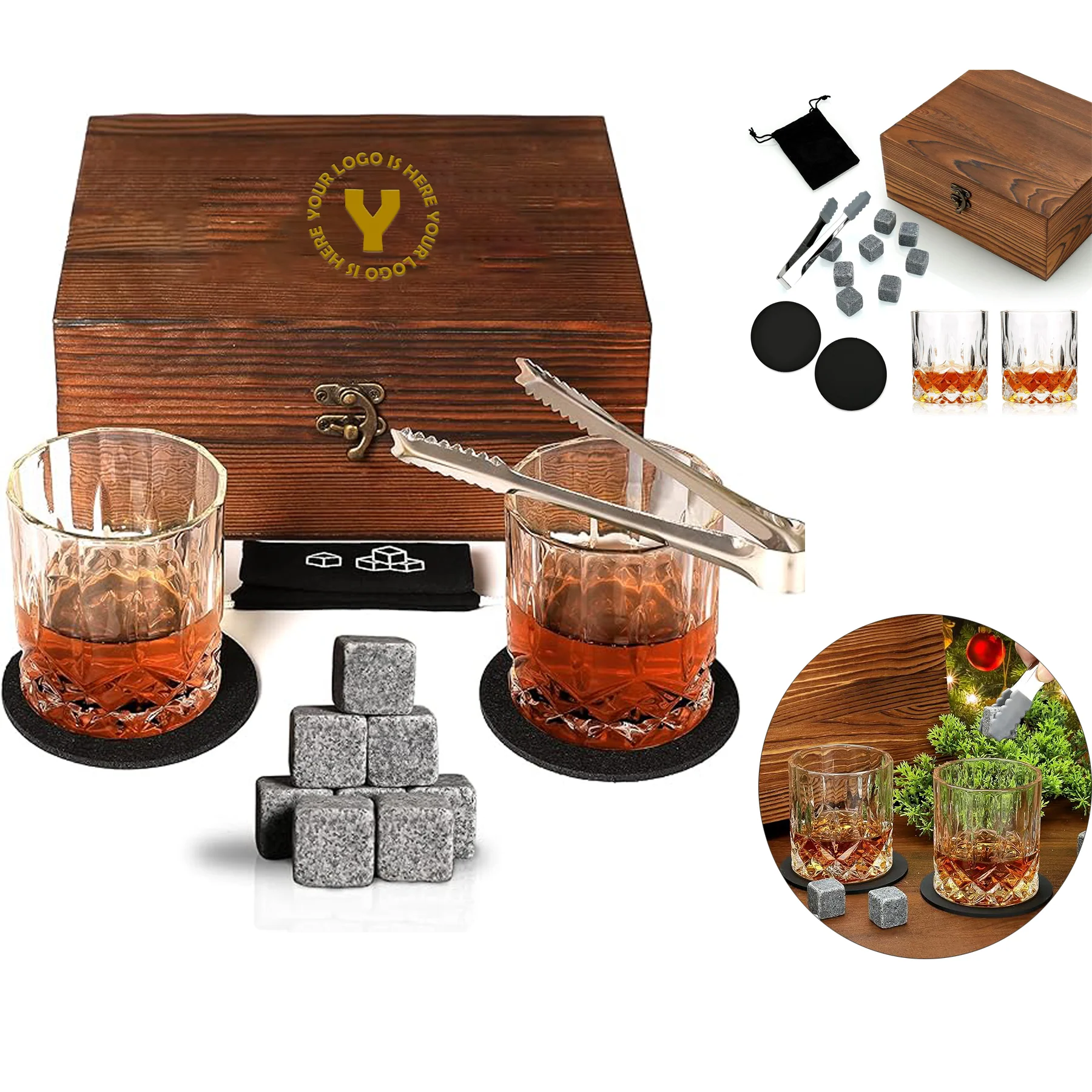 Whiskey Stones Glass Gift Set