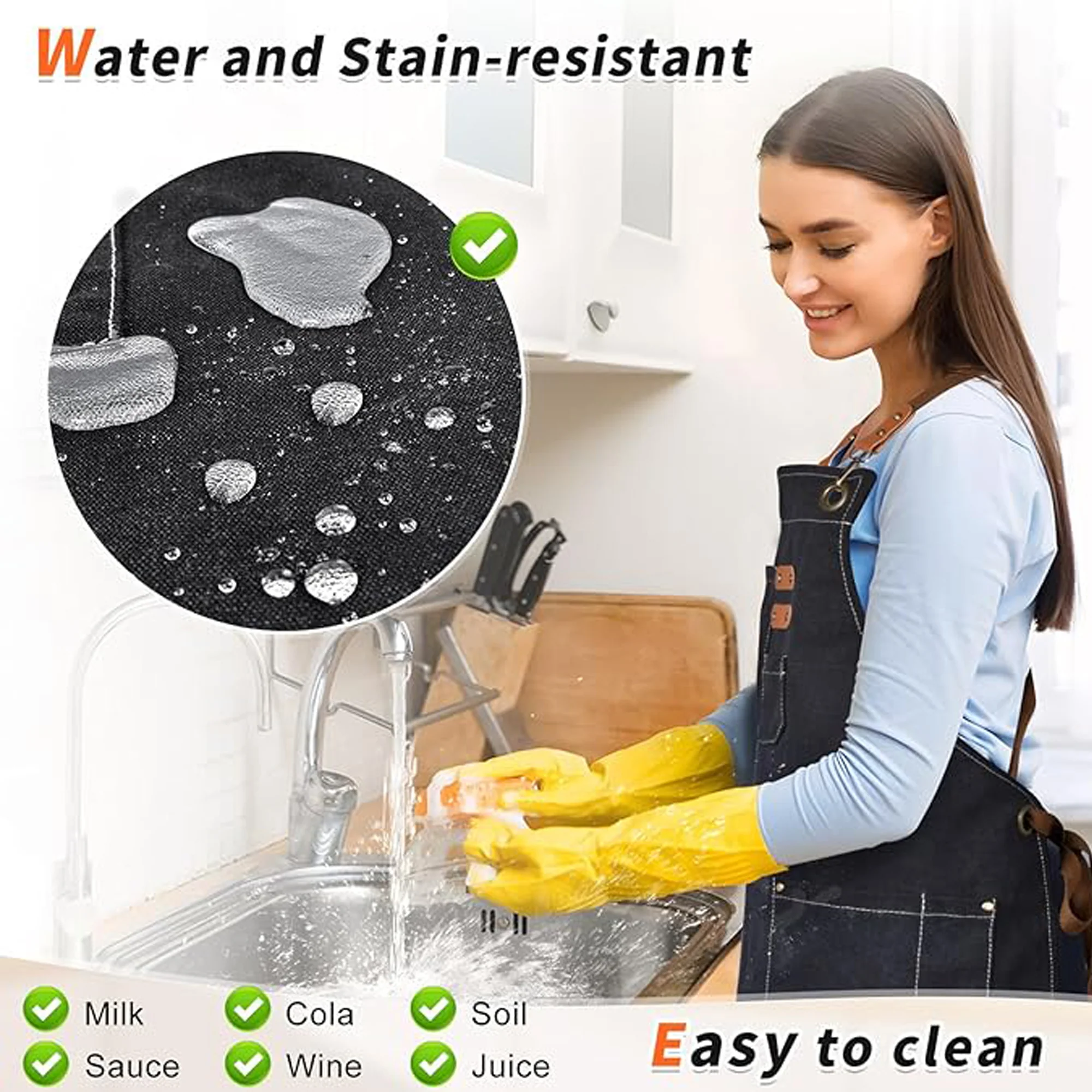 Adjustable Cross Back Waterproof Canvas Apron