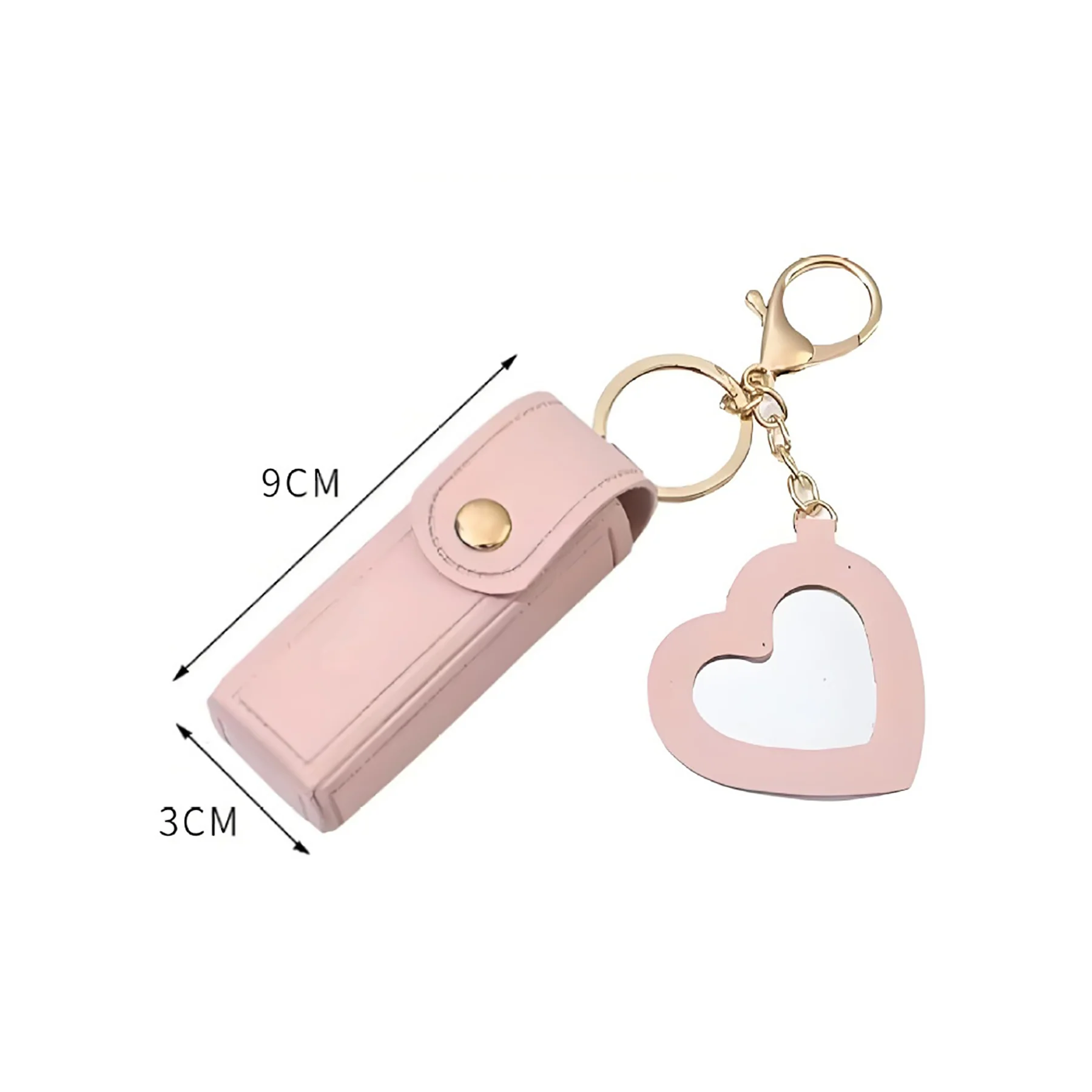Lipstick Holder Keychain With Mirror