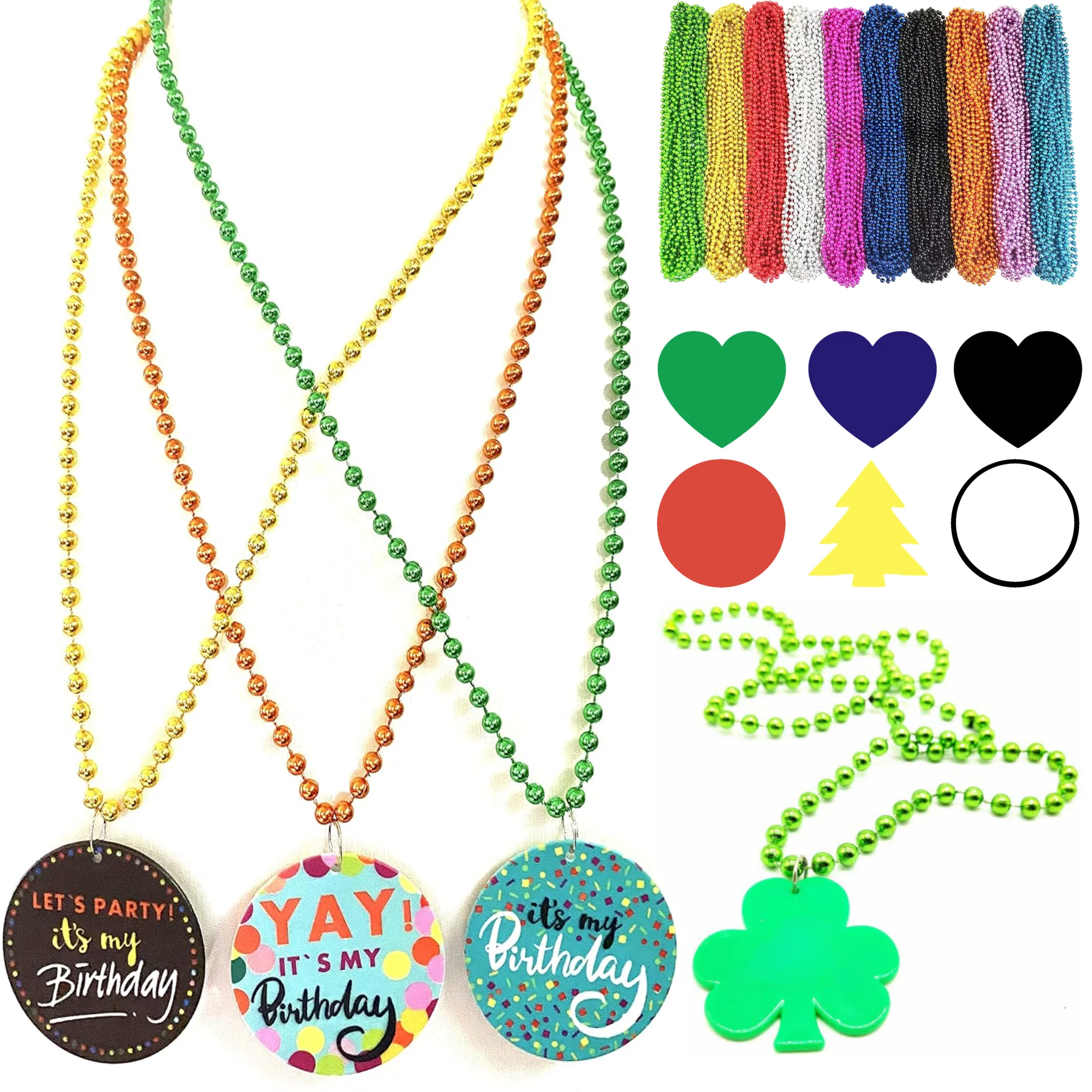 Full Color Custom Medallion Bead Necklace Party Favor