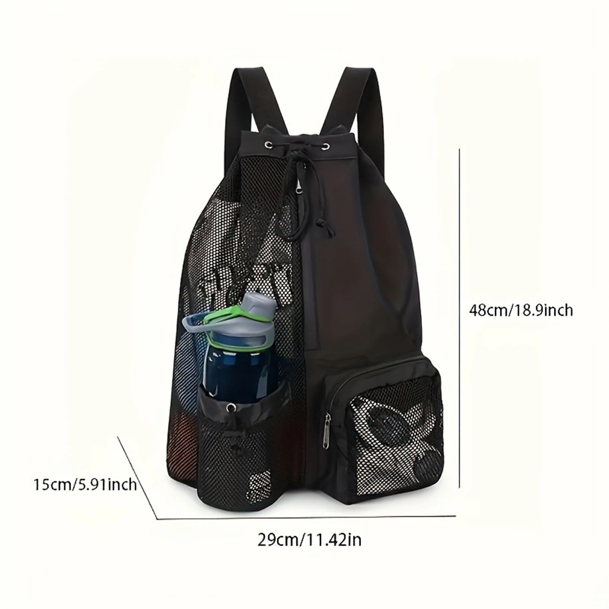Swim Bag Mesh Drawstring Backpack