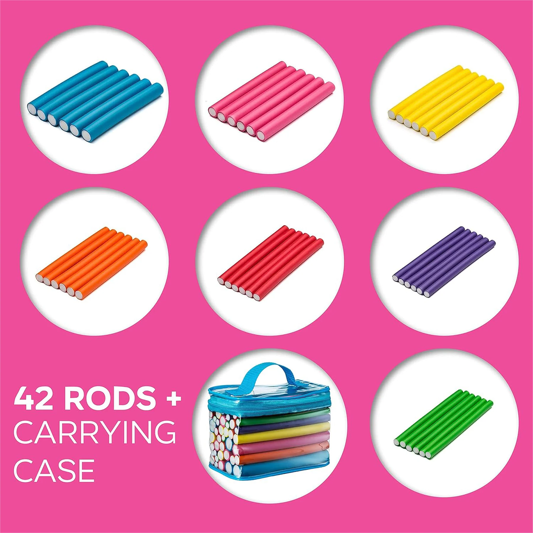 Heatless Flexible Hair Curlers 42 Pack