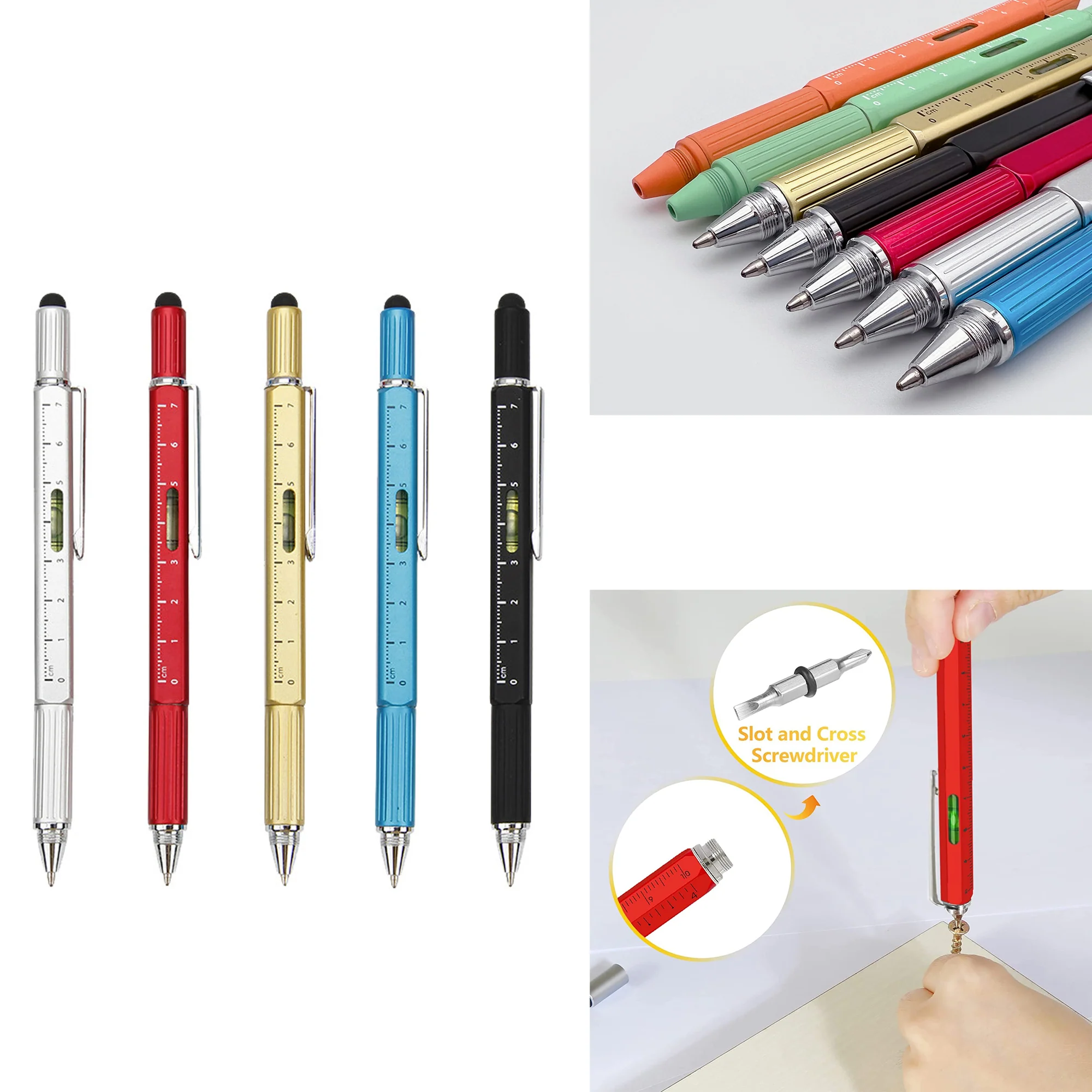 6-In-1 Multi-Function Metal Ballpoint Pen