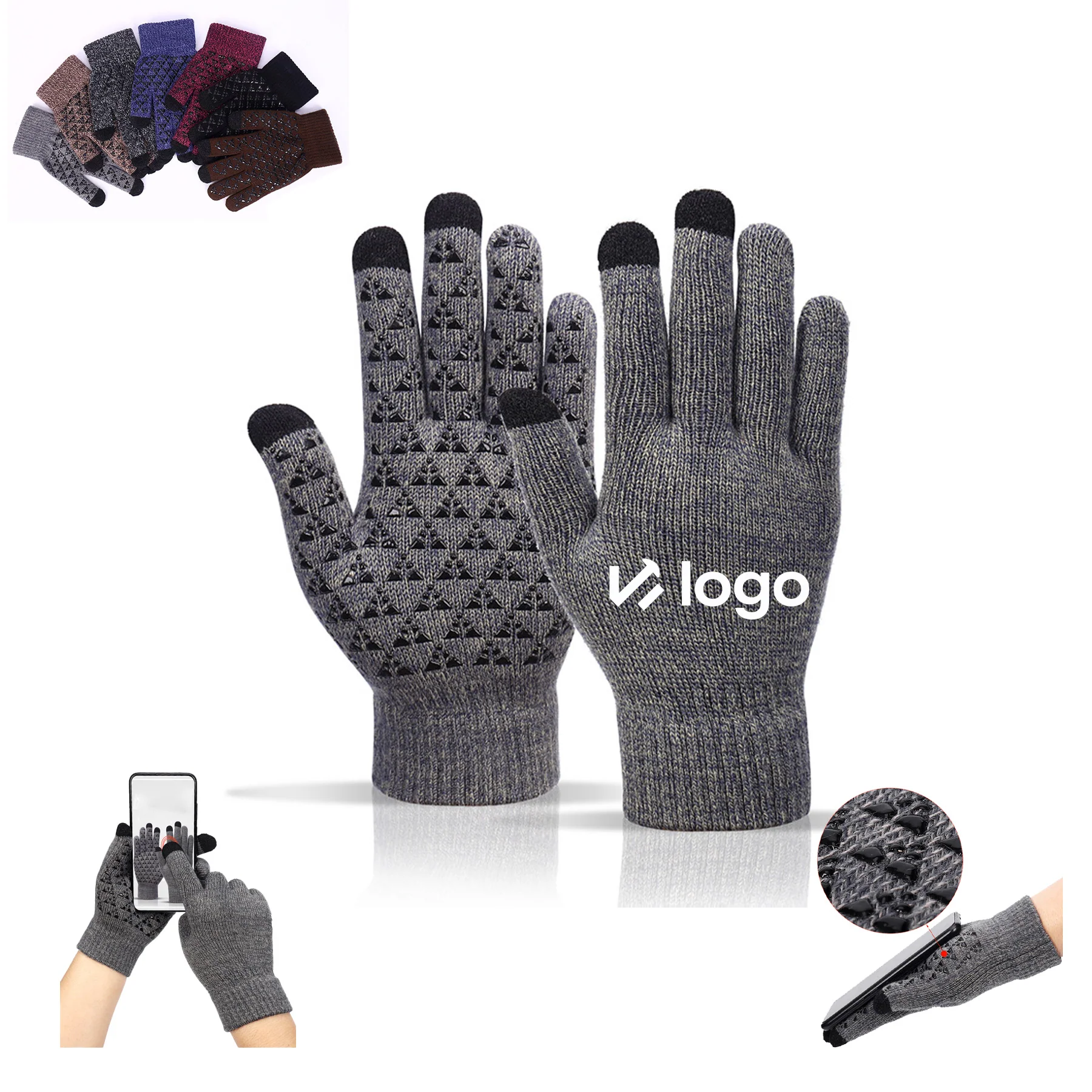 Full Color 3 Finger Touch Screen Gloves