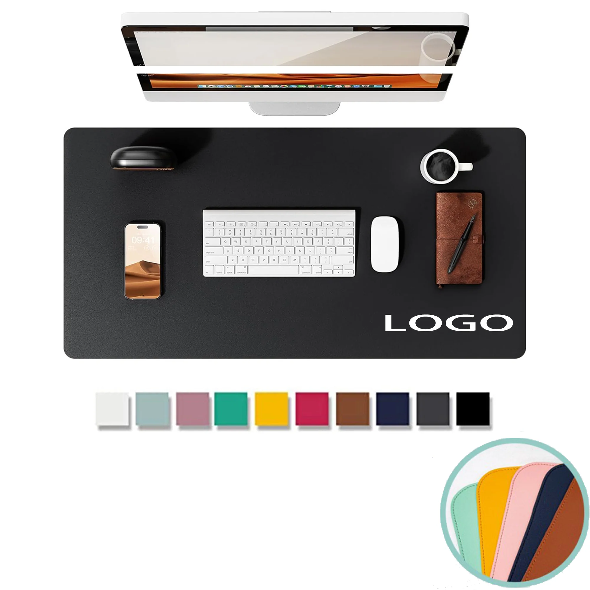 Large Non-Slip PU Leather Desk Pad Protector