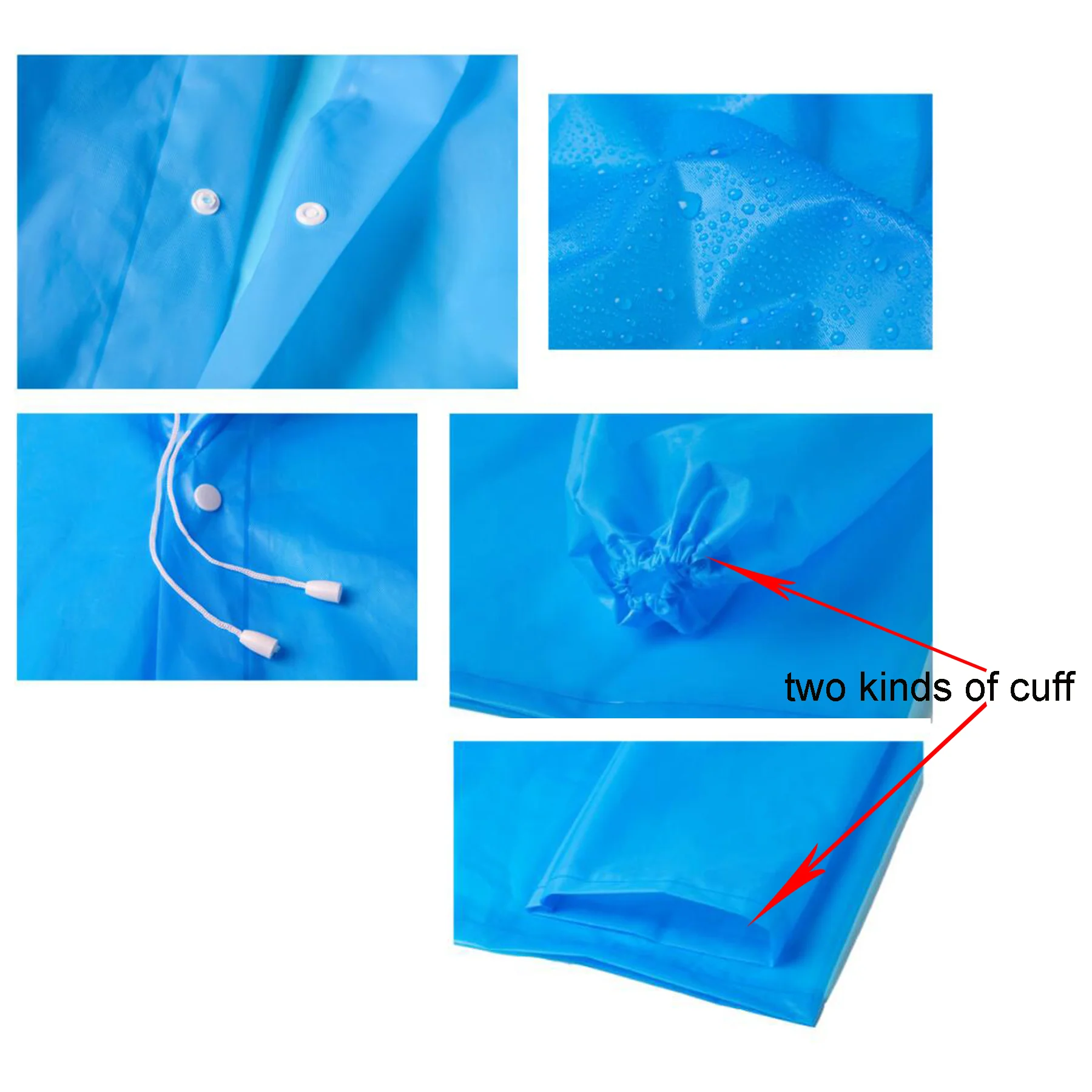Adult Reusable Rain Poncho With Hoods