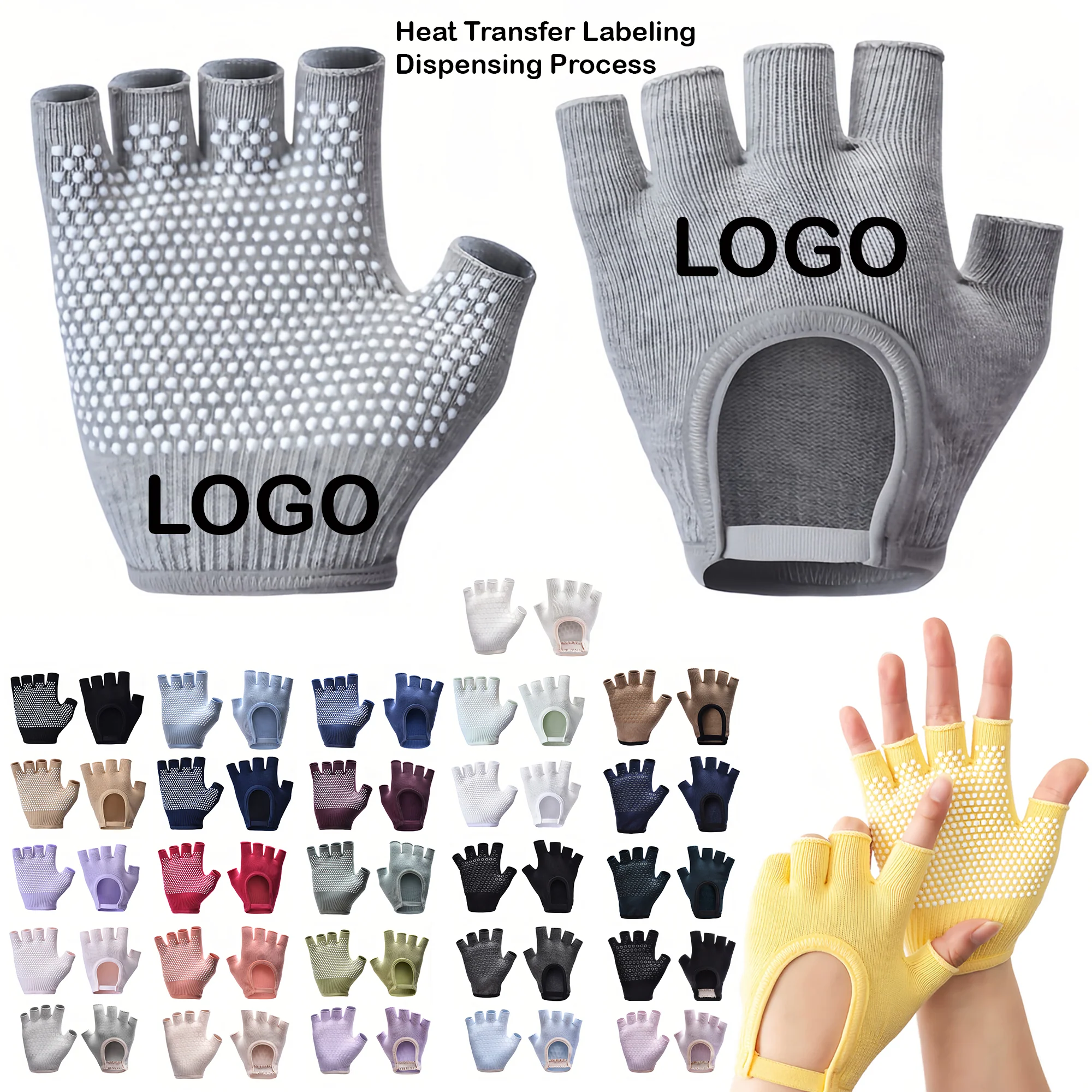 Non Slip Fingerless Yoga Gloves