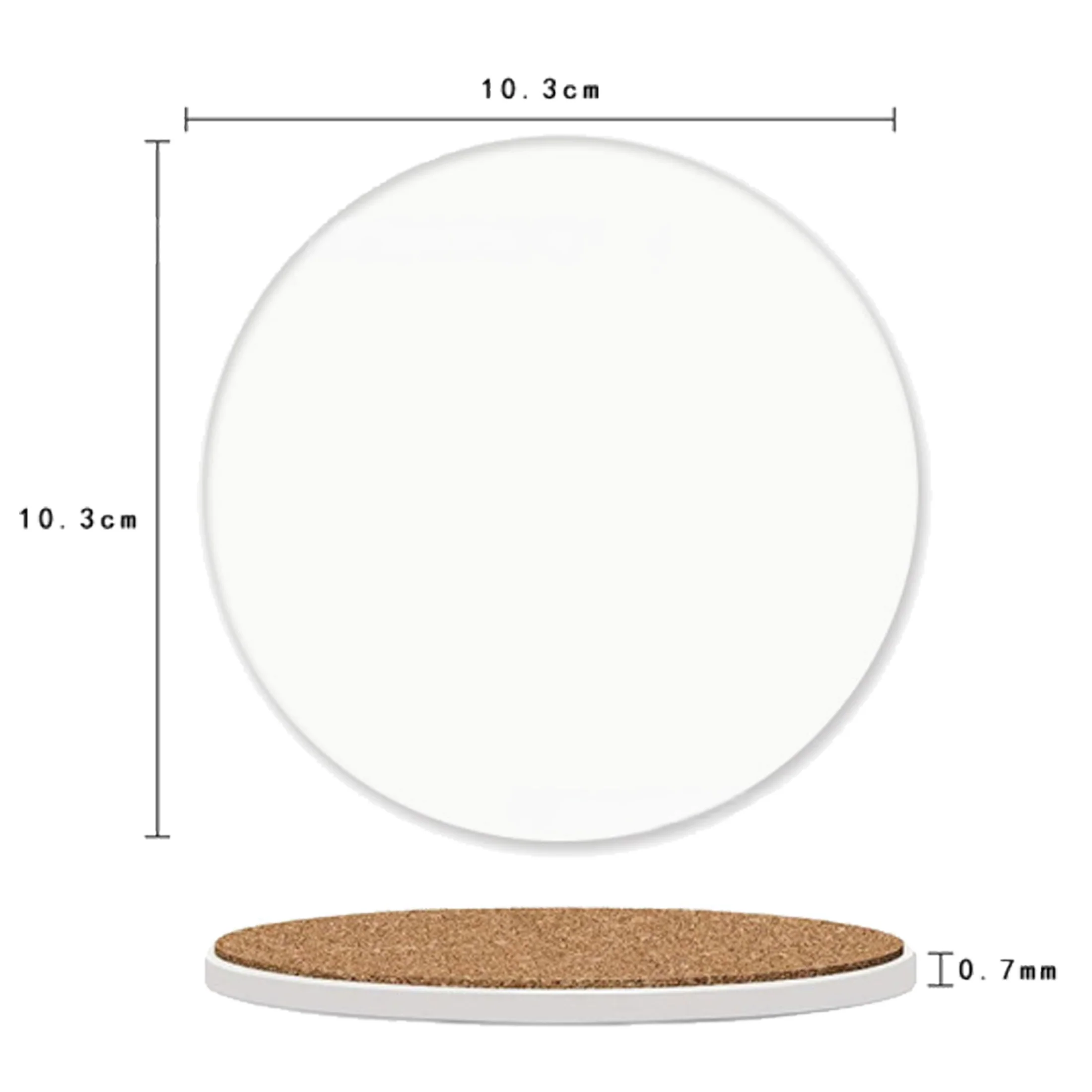 4" Custom Blank Ceramic Coaster