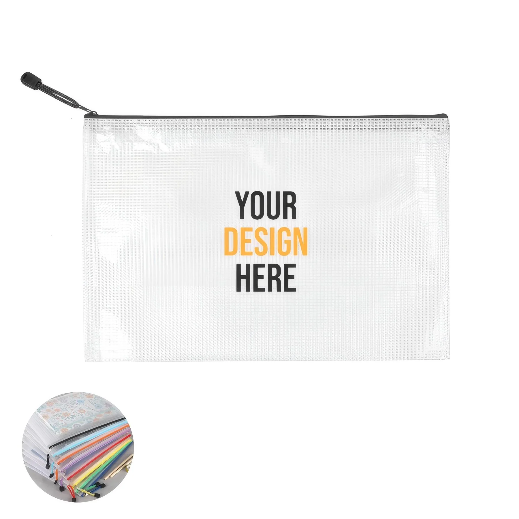 A4 Mesh Waterproof Zipper Bag