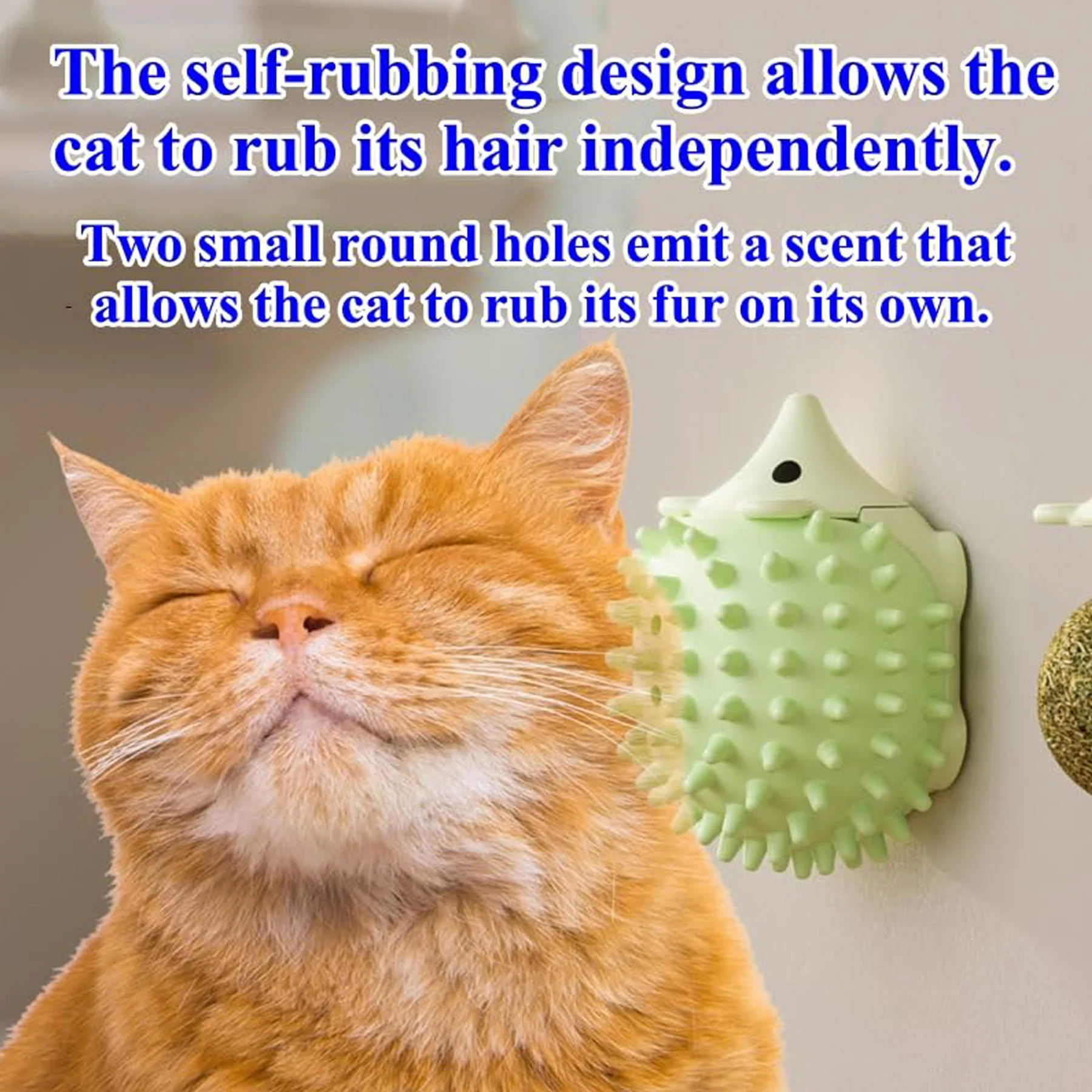 Cat Licking Catnip Ball Toy