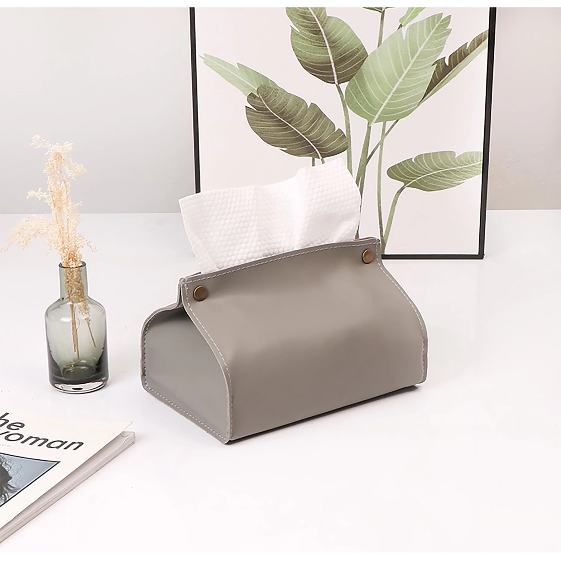 European Style Leather Tissue Box