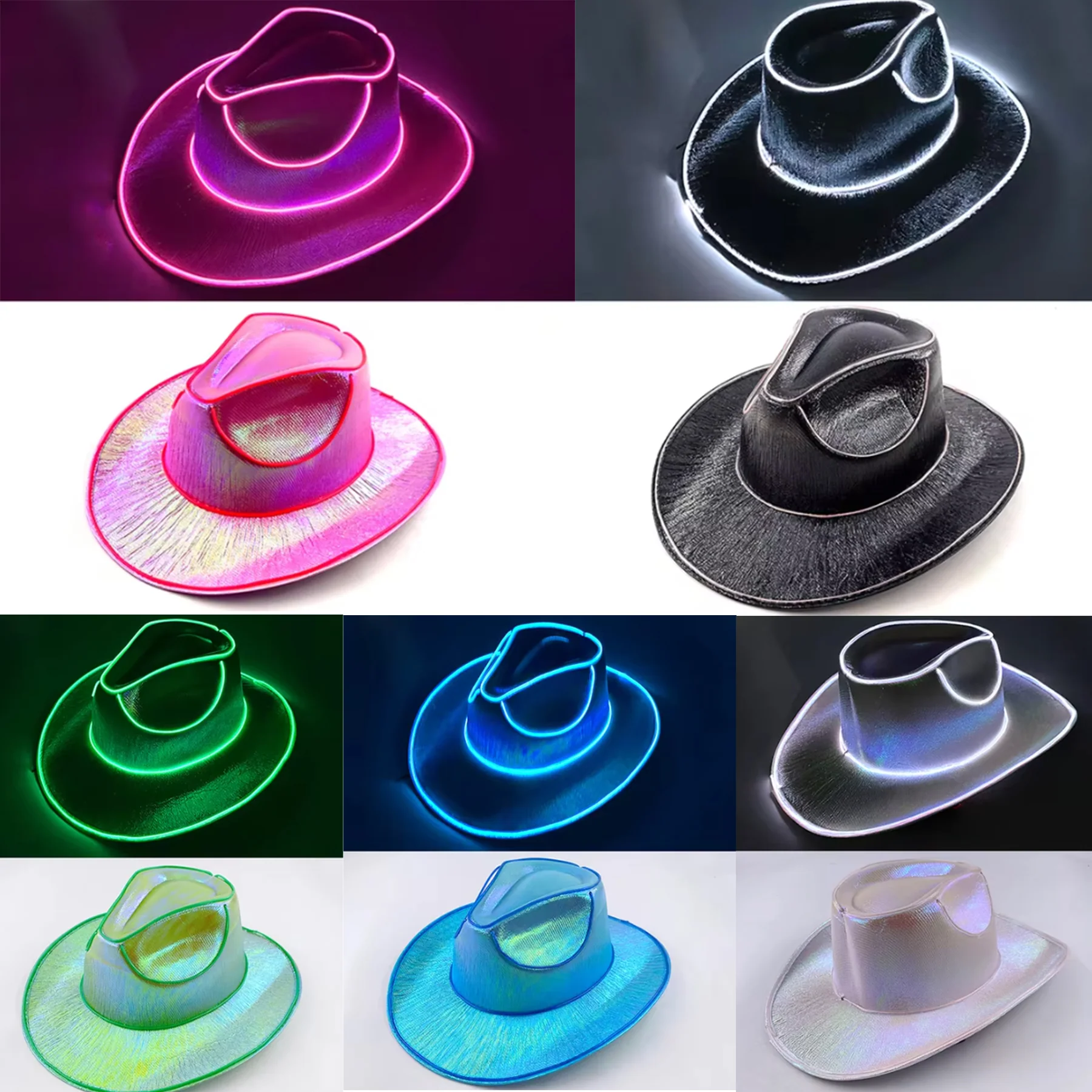 Shiny Light Up Cowboy Hat