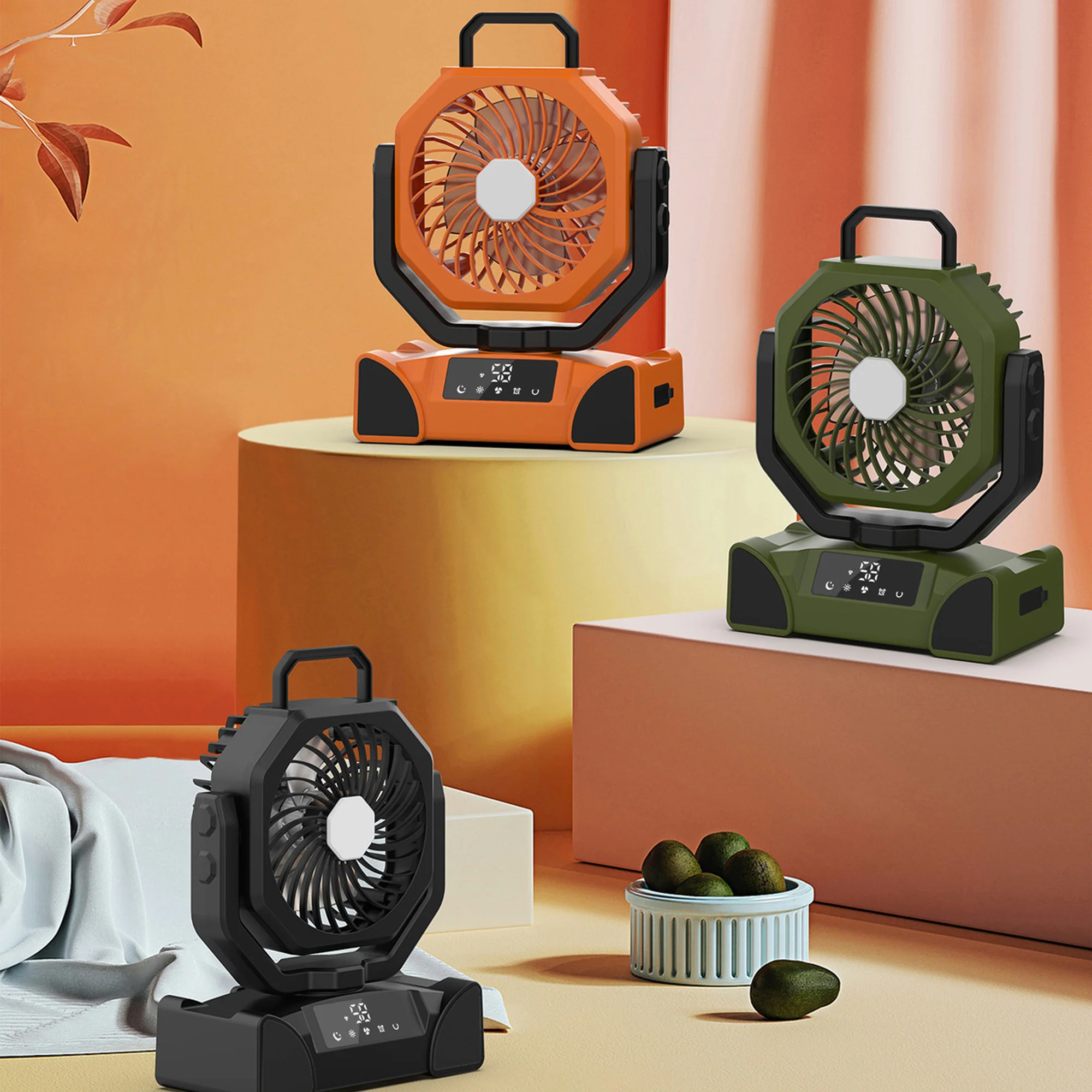 20,000mAh Camping Fan Lantern With Power Bank, LED Light