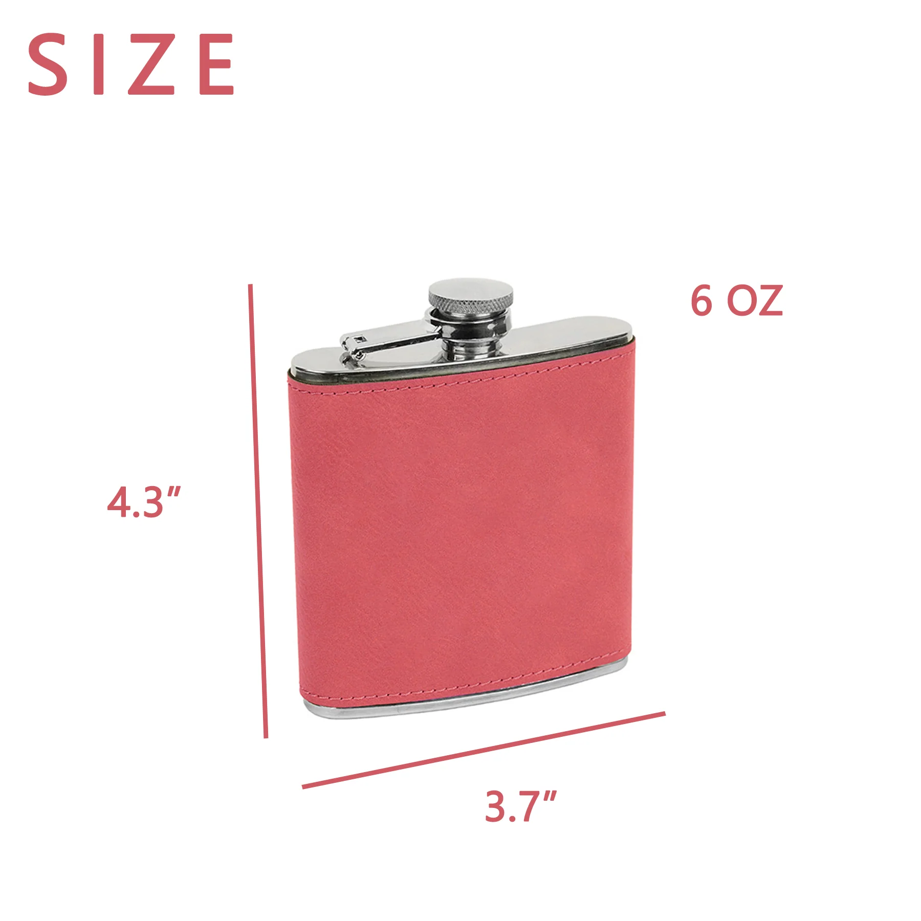 6 Oz Stainless Steel Flask With Faux Leather