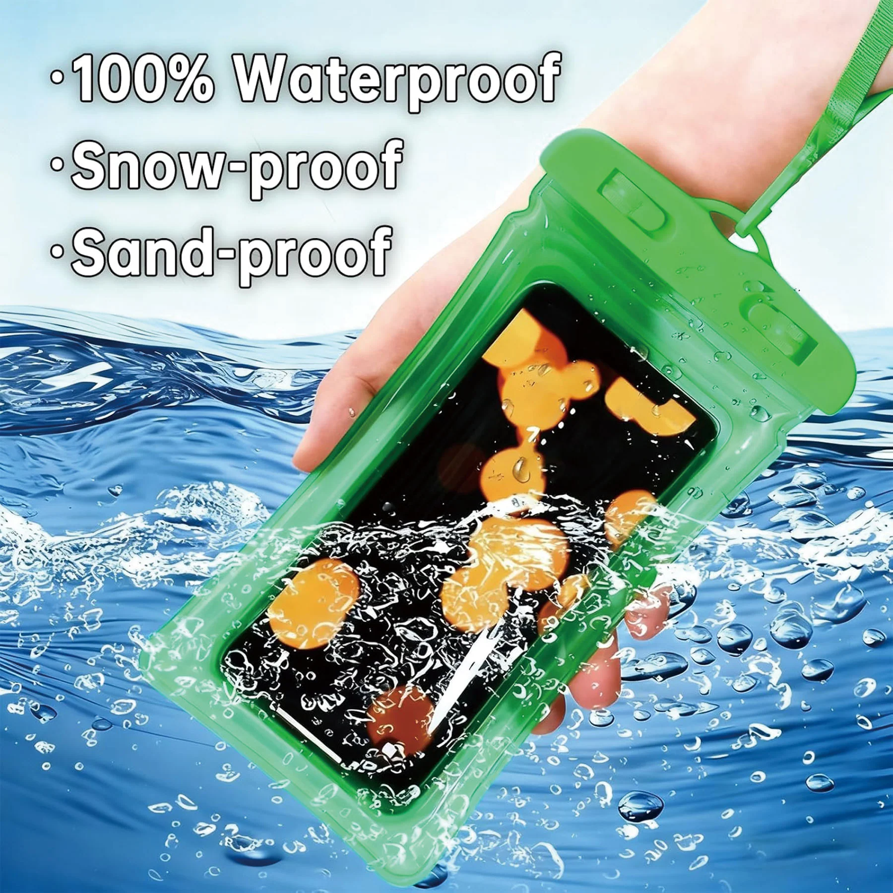 IPX8 Waterproof Phone Pouch Clear Touch Travel Lanyard