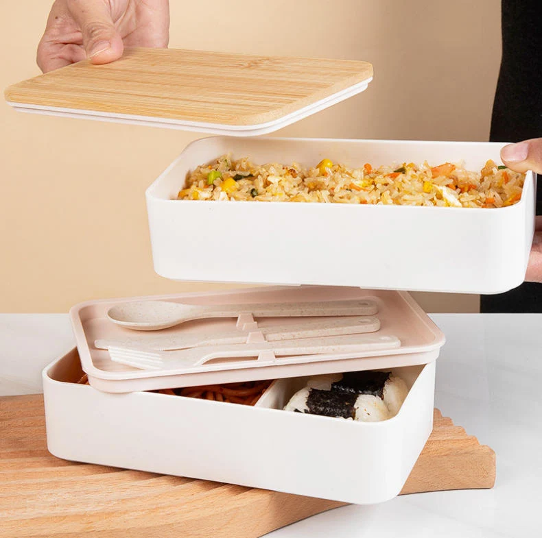 Wooden Double Layer Lunch Box
