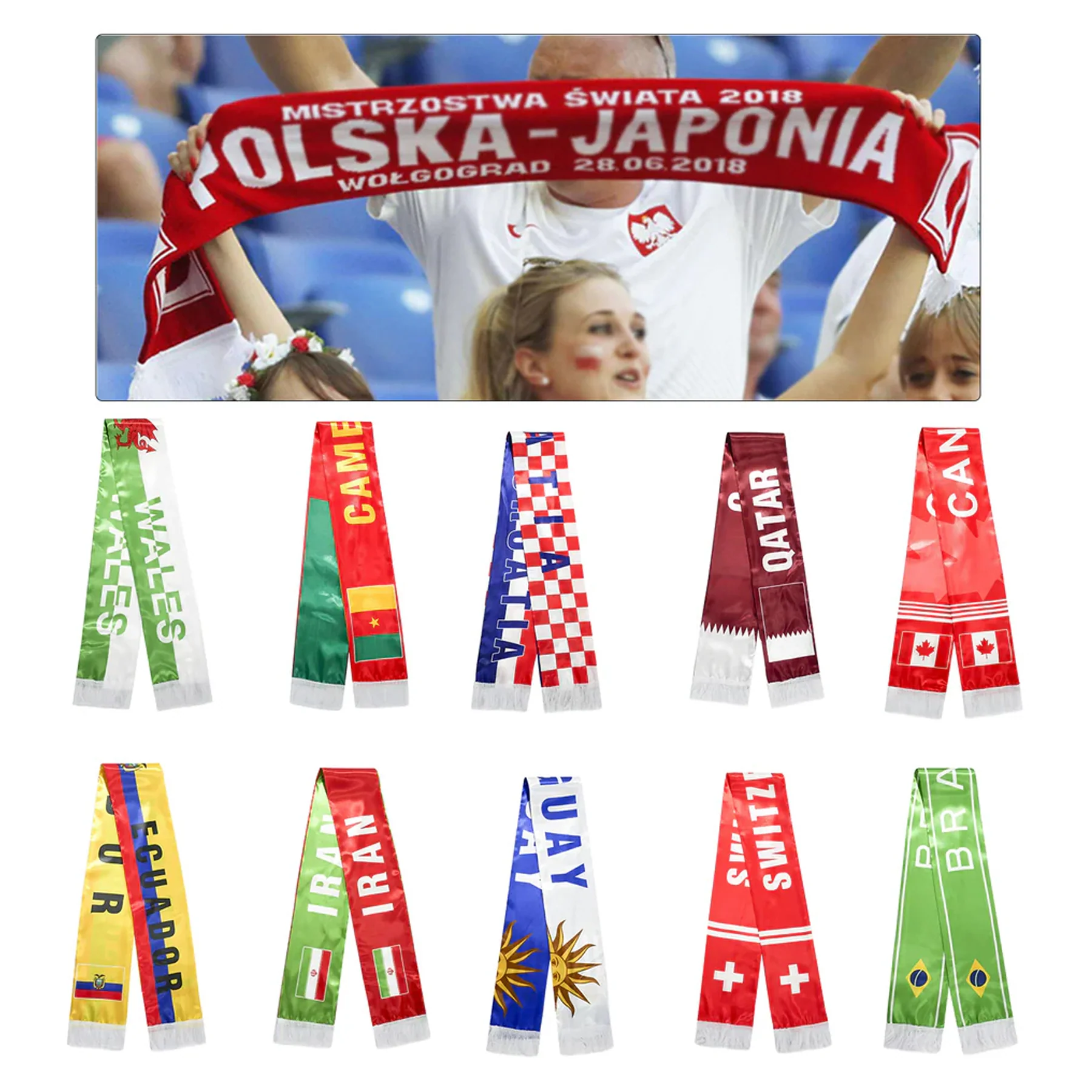 World Cup Fans Tournament Cheering Scarf
