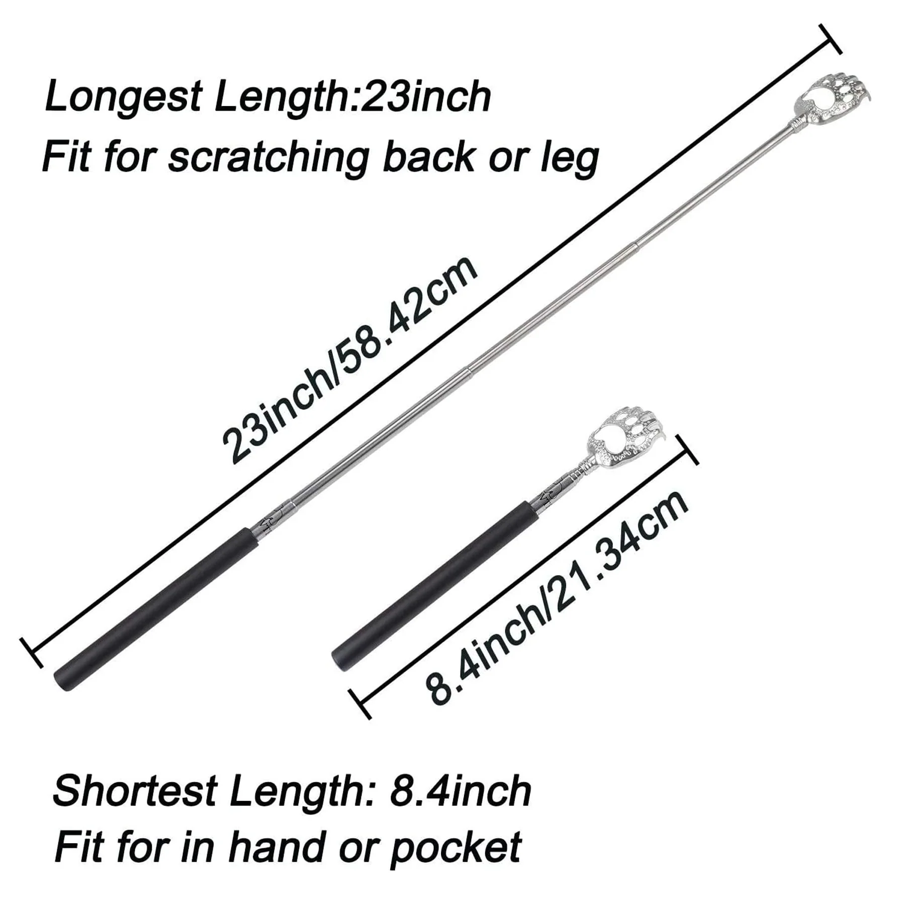 Retractable Stainless Steel Back Scratcher