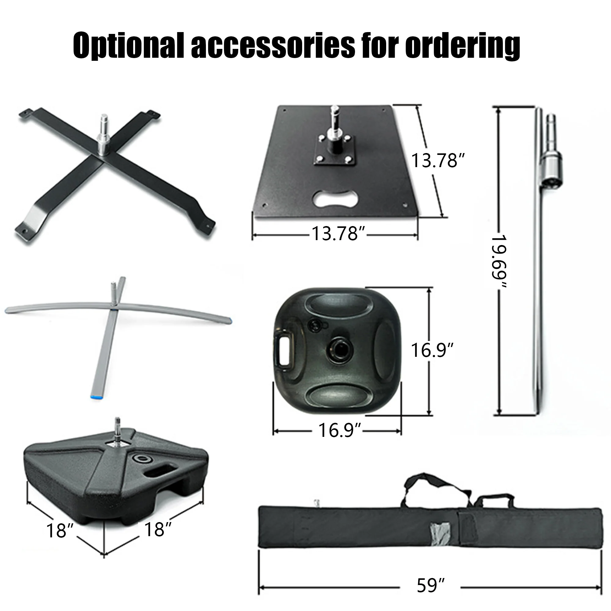 8' Double Sided Portable Half Drop Banner w/ Hardware Set