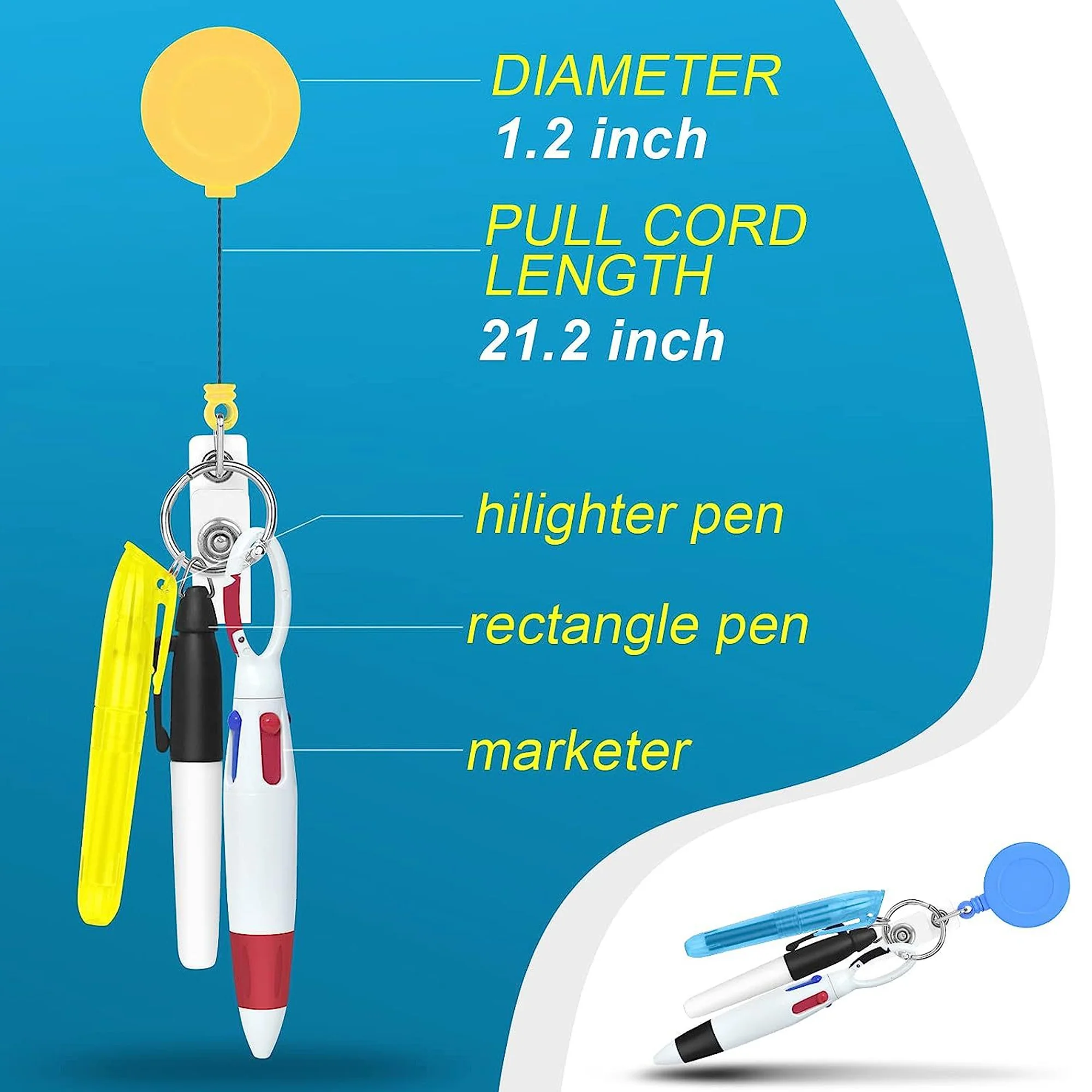 4 In 1 Clip-On Badges With Ballpoint Pens